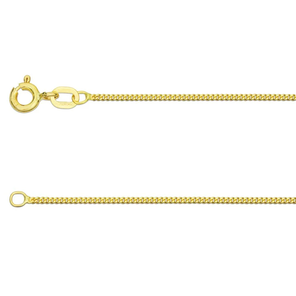 18 Inch 18ct Yellow Gold Diamond Cut Curb Link Chain - Image 3