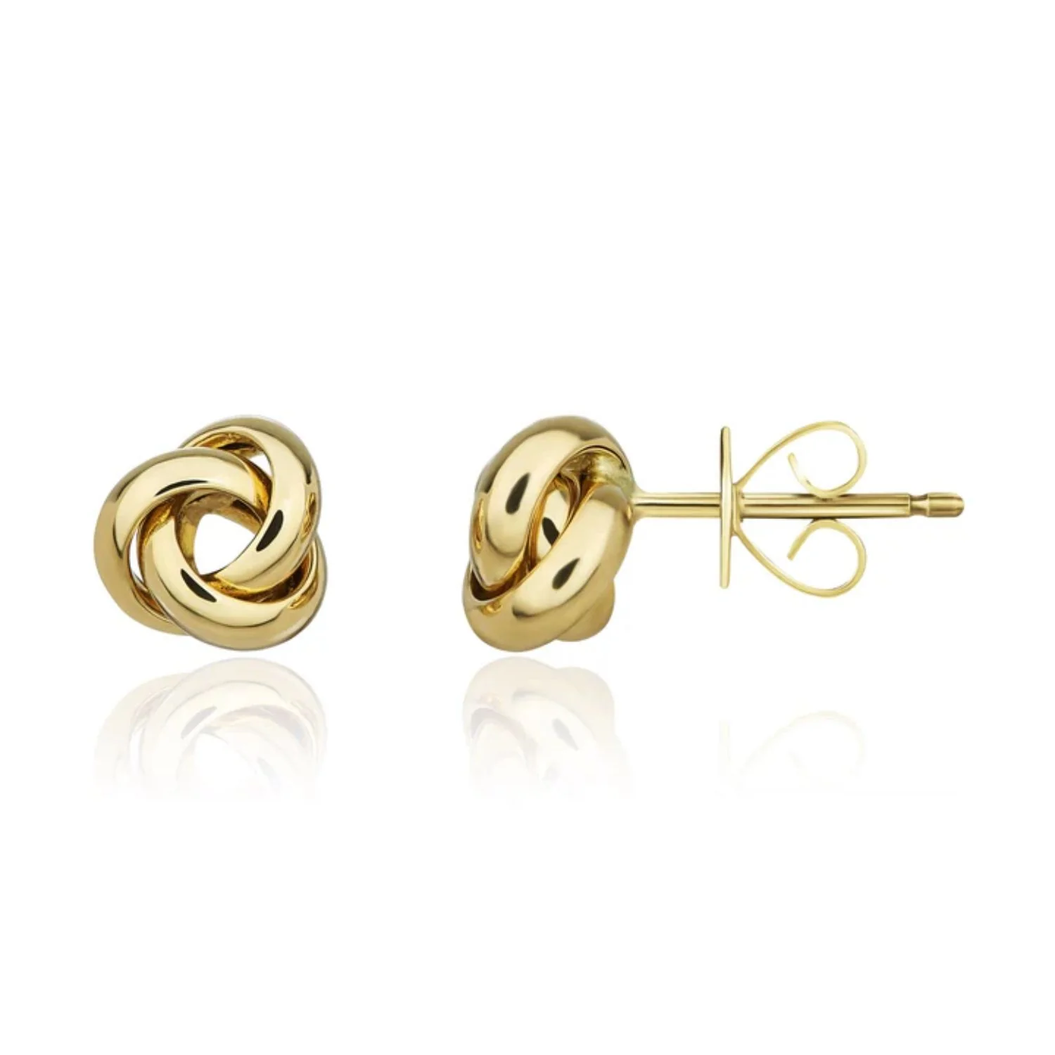 18ct Yellow Gold Knot Stud Earrings - Image 2