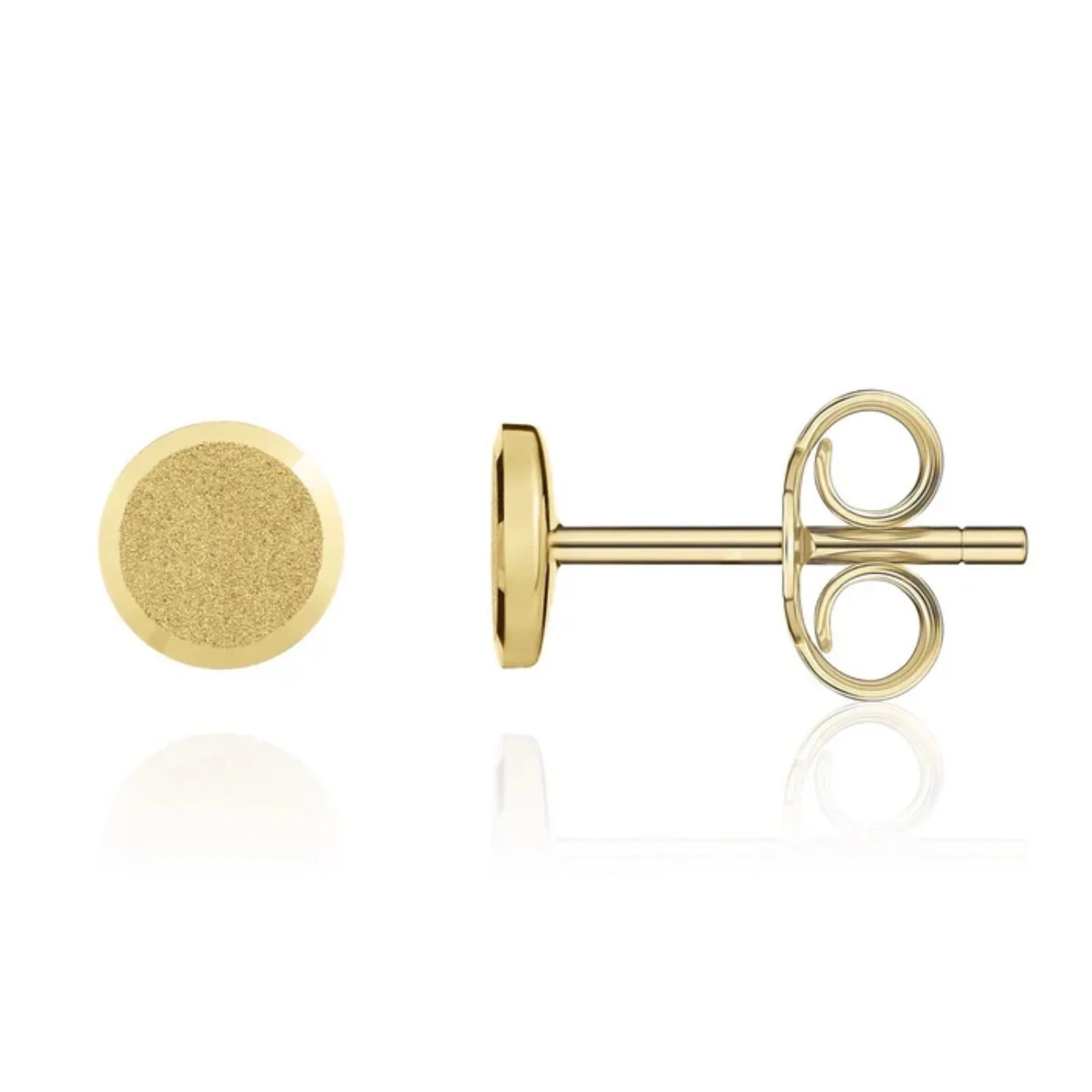 18ct Yellow Gold Satin Stud Earrings - Image 2