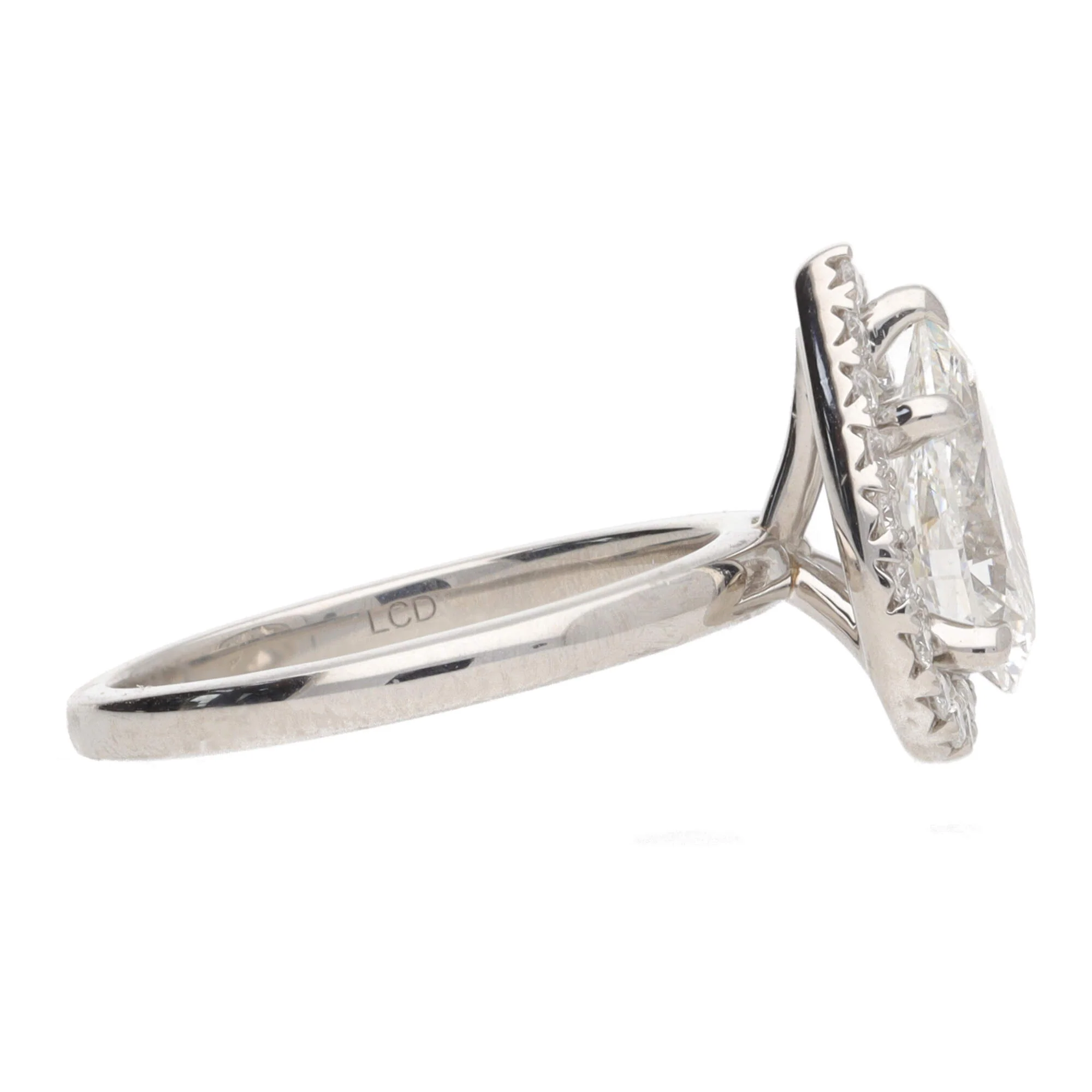 Laboratory Grown 2.00ct Pear Cut Diamond Platinum Cluster Ring - Image 3