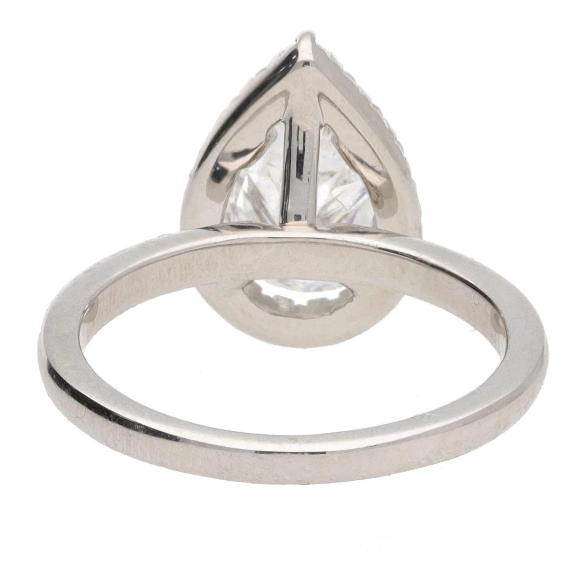 Laboratory Grown 2.00ct Pear Cut Diamond Platinum Cluster Ring - Image 4