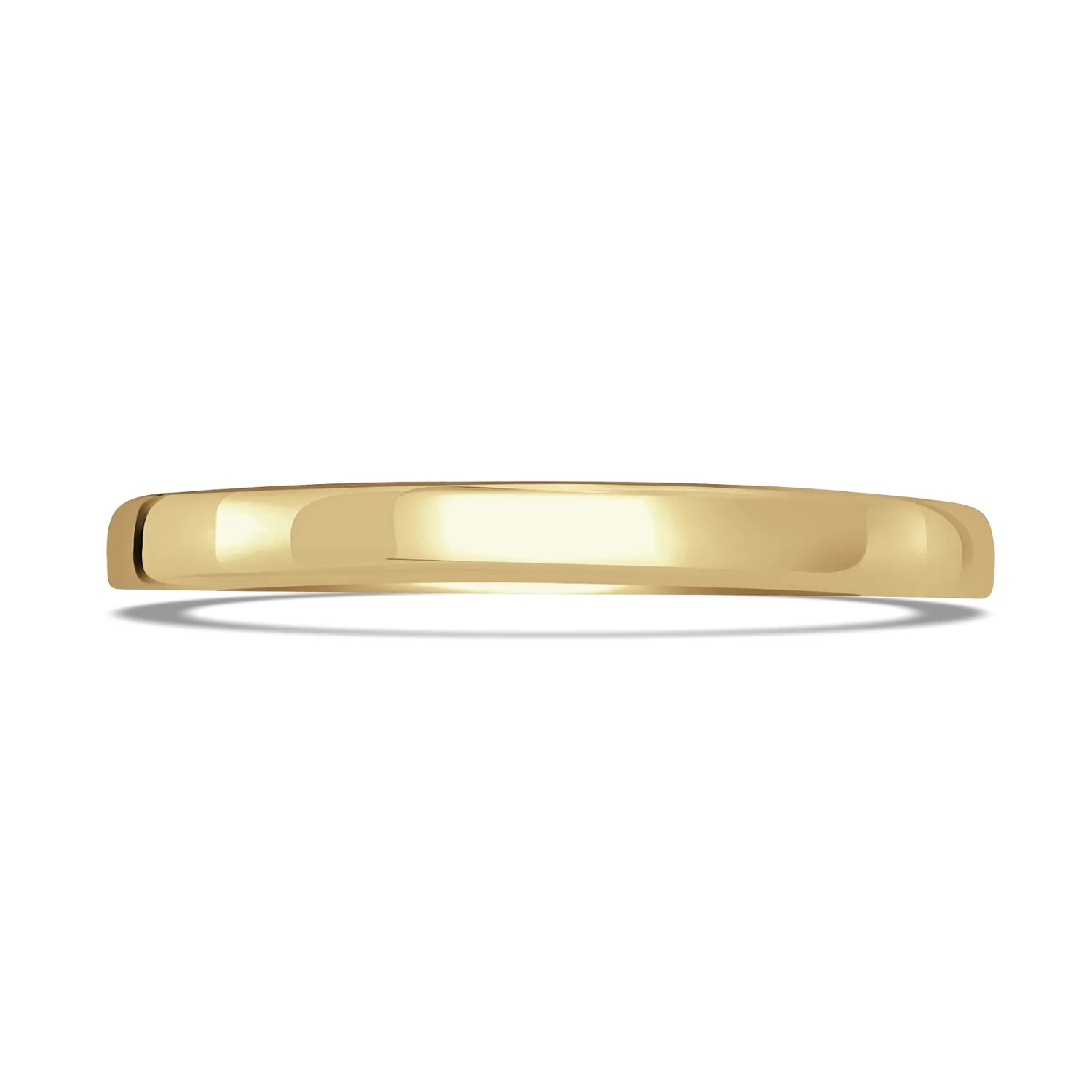 2mm Softened Flat Court 18ct Yellow Gold Wedding Ring by Brown & Newirth - Image 2