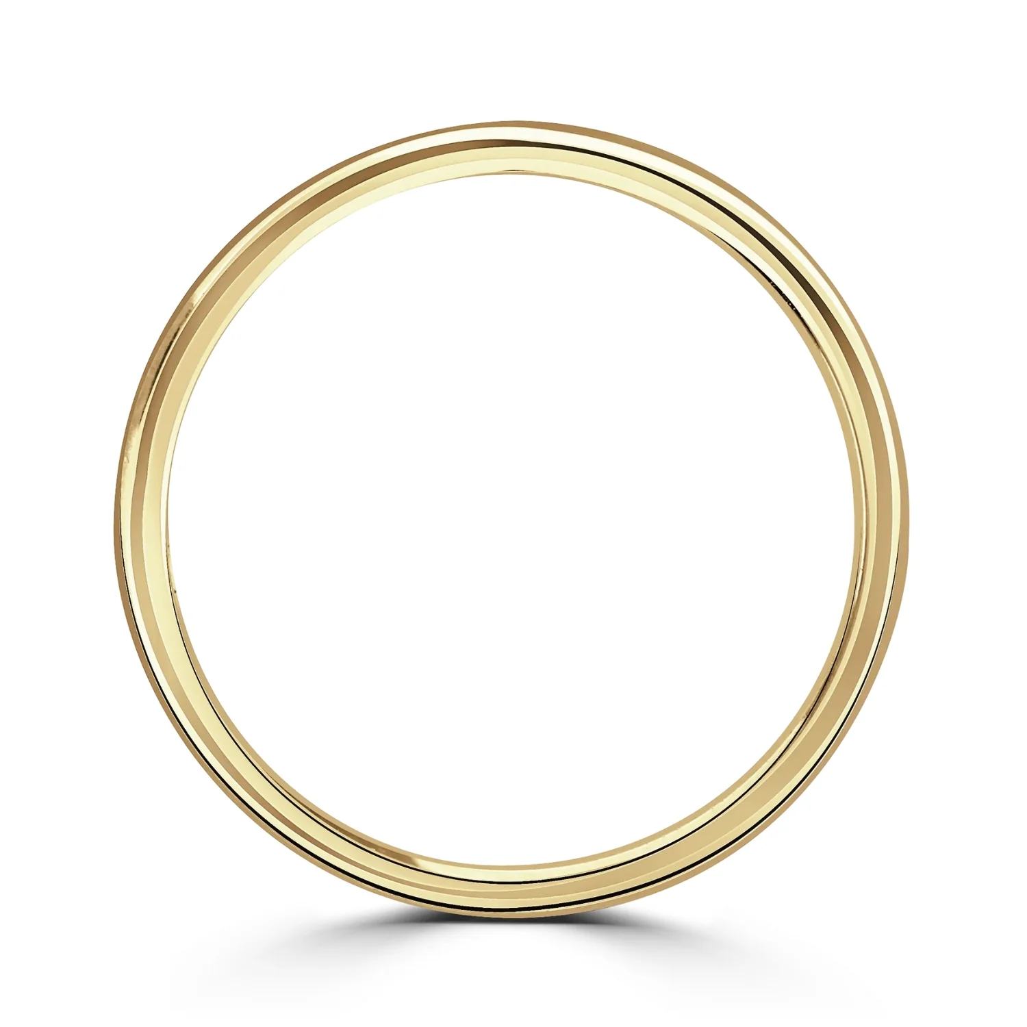 2mm Softened Flat Court 18ct Yellow Gold Wedding Ring by Brown & Newirth - Image 3