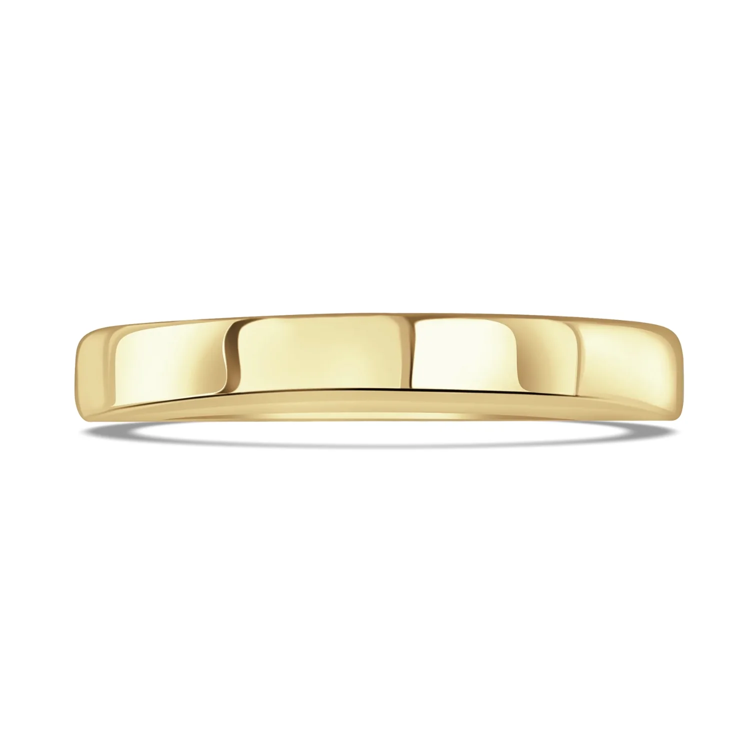 3mm Softened Flat Court 18ct Yellow Gold Wedding Ring by Brown & Newirth - Image 2