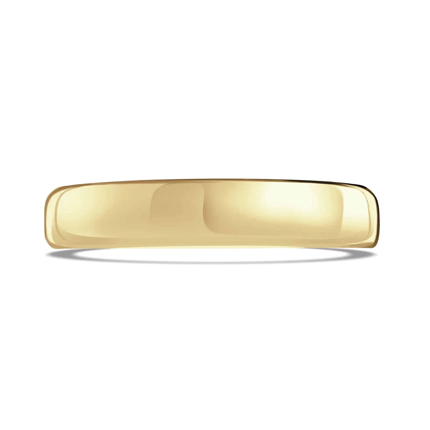 4mm Softened Flat Court 18ct Yellow Gold Wedding Ring by Brown & Newirth - Image 2