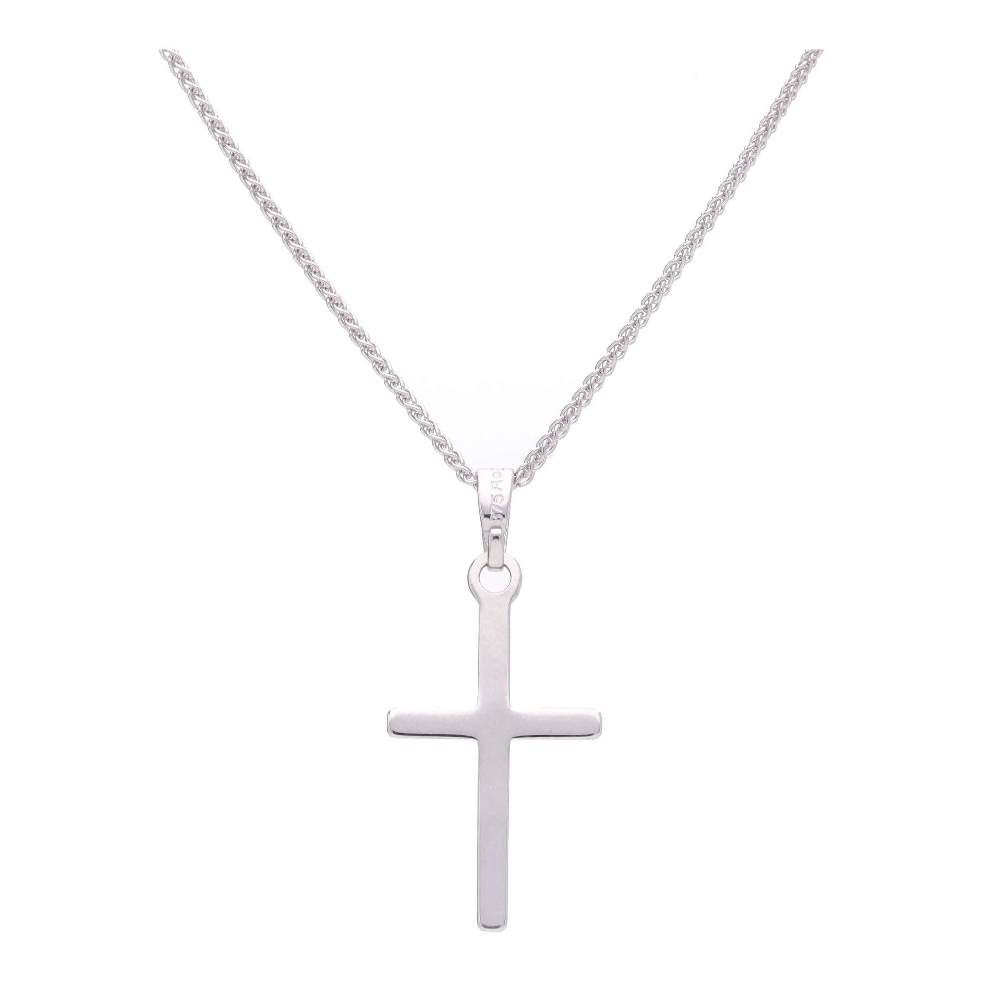 9ct White Gold 23mm Cross Pendant - Image 2