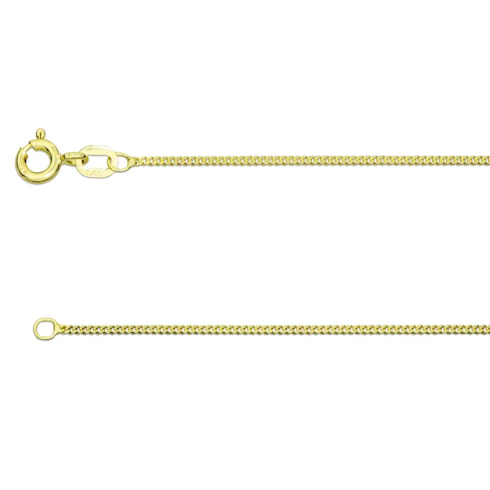 16 Inch 9ct Yellow Gold Diamond Cut Curb Link Chain - Image 2