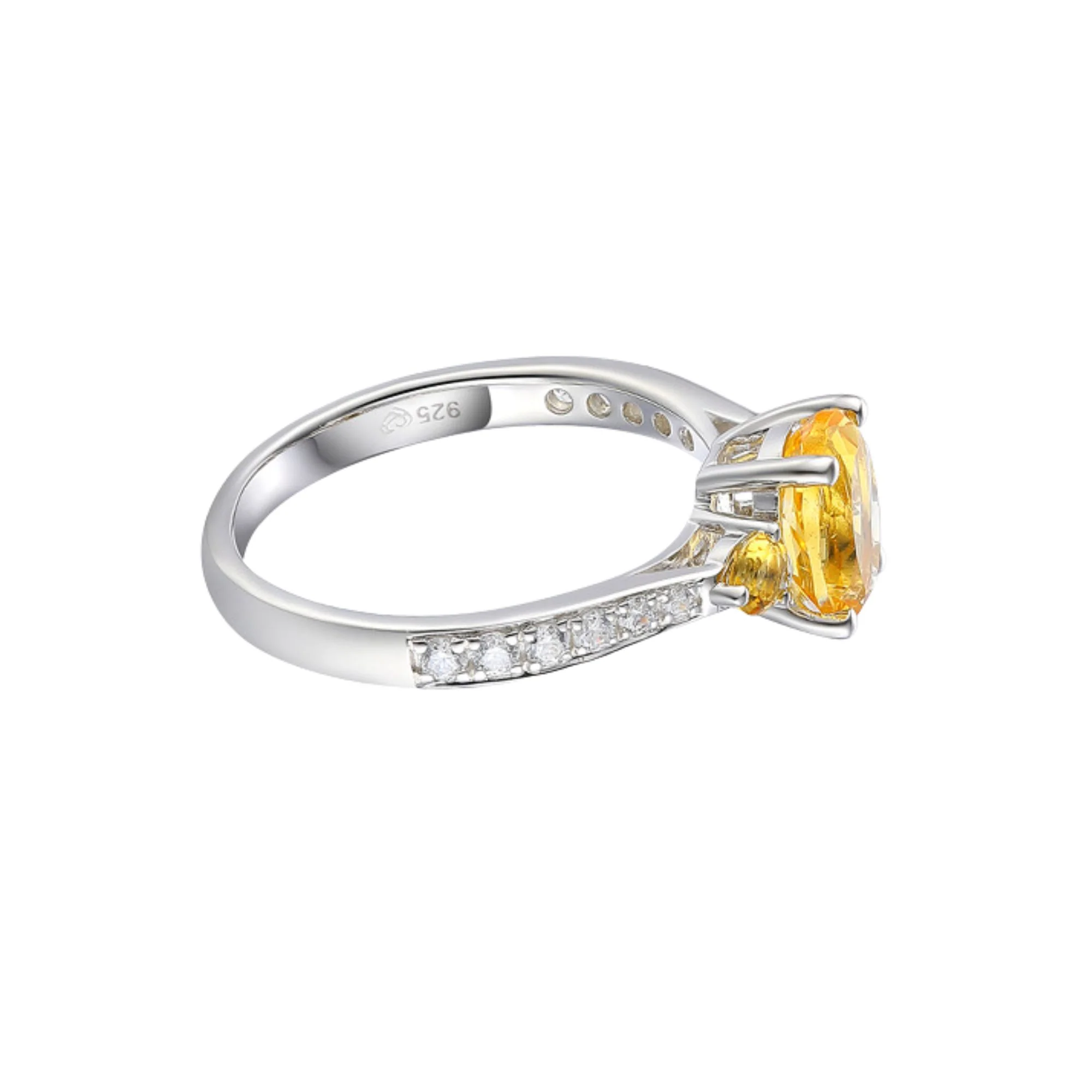 Amore Citrine Content Silver Ring (N) - Image 2