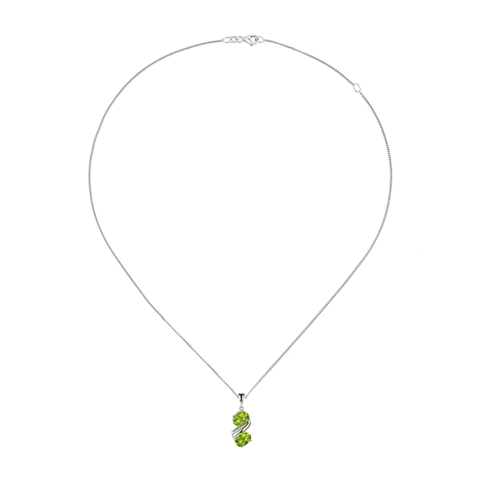 Amore Couple Peridot Silver Necklace - Image 2