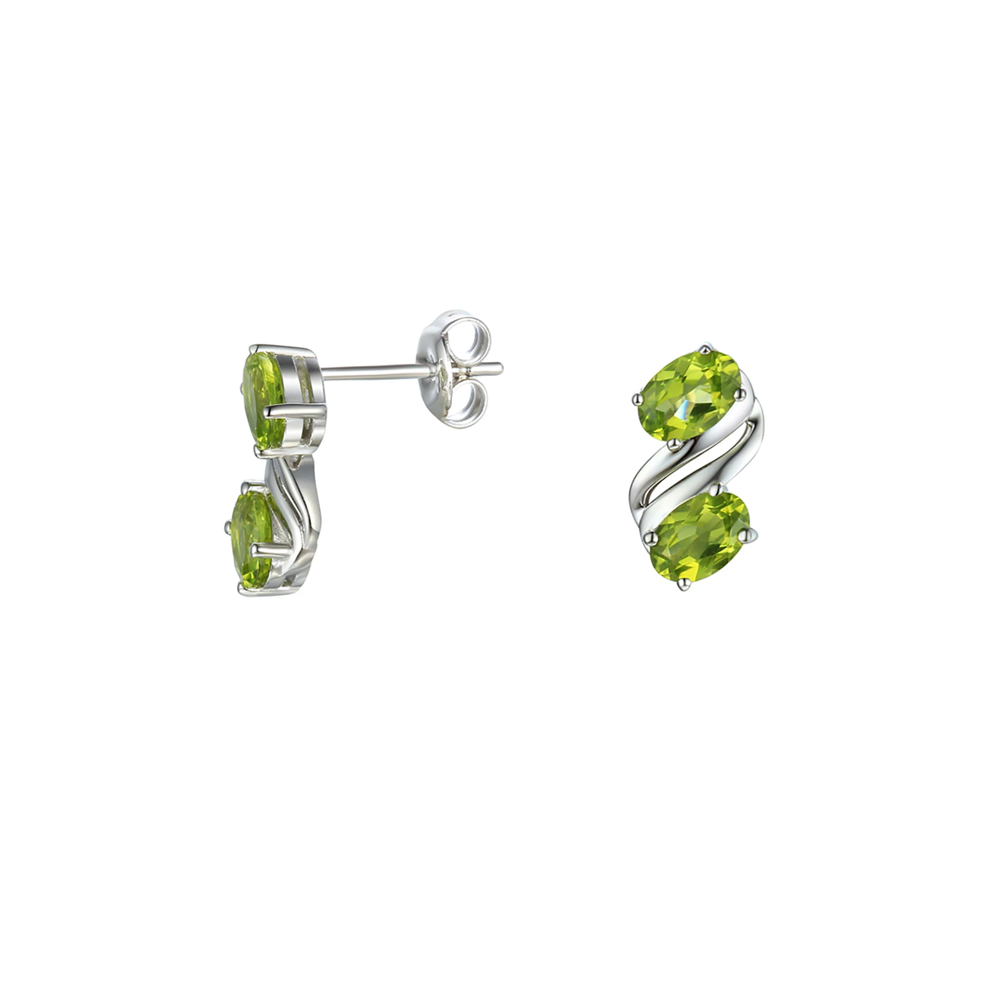 Amore Coupled Peridot Earrings - Image 2