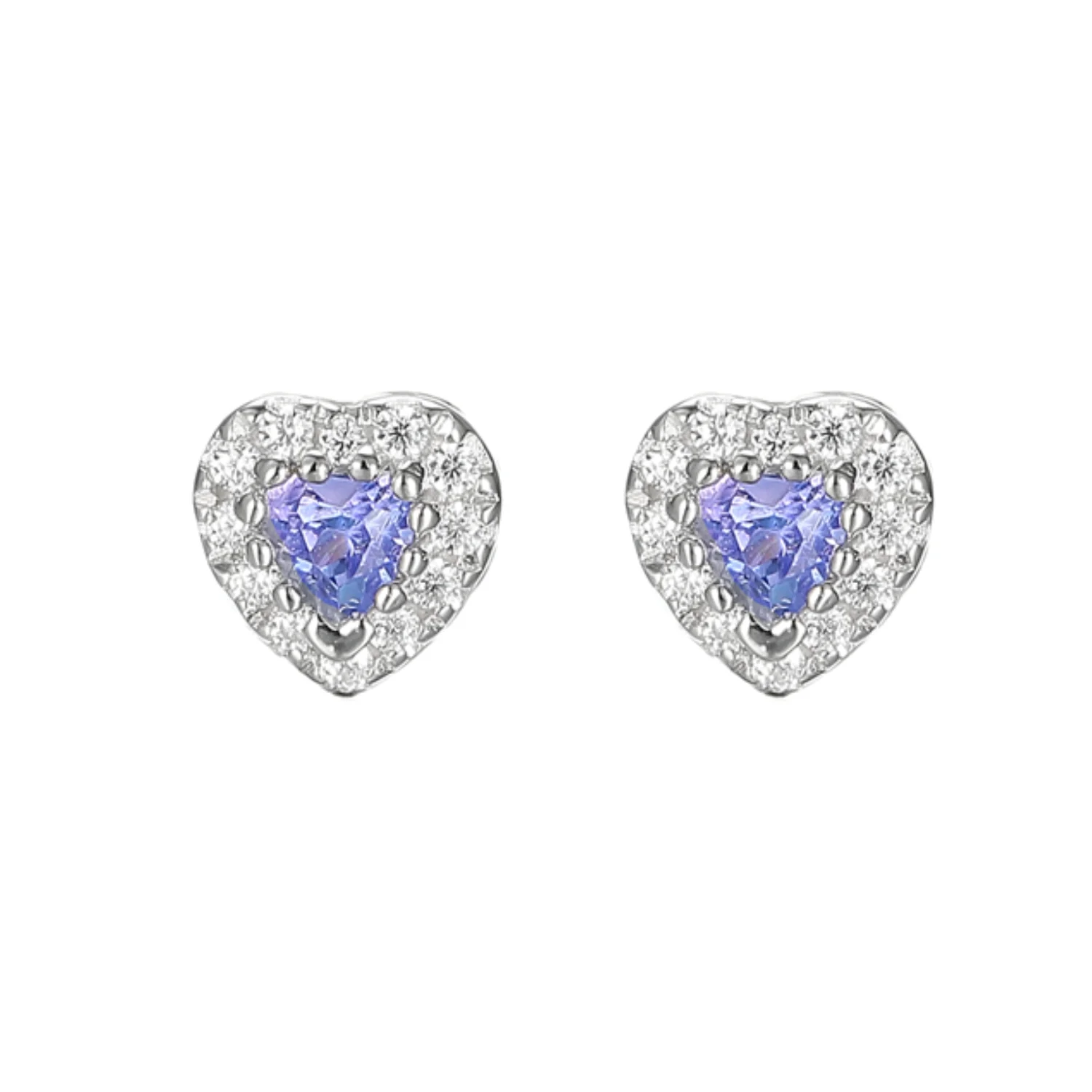 Amore Desire Tanzanite Silver Stud Earrings