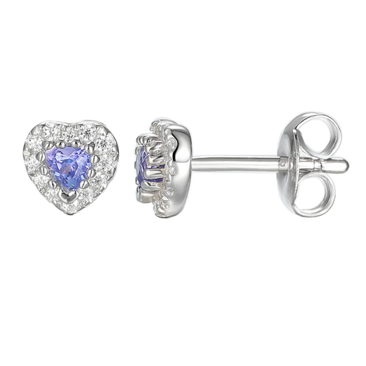 Amore Desire Tanzanite Silver Stud Earrings - Image 2