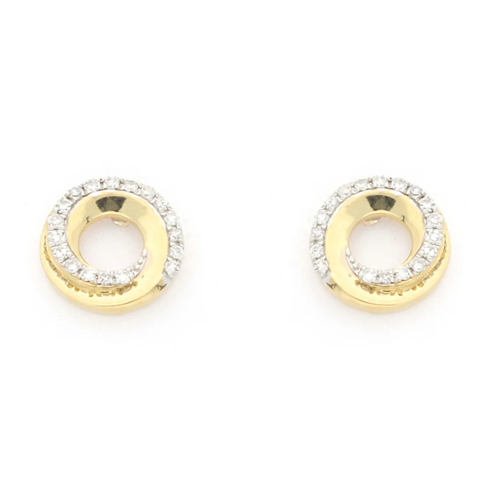 Amore Diamond Set Swirl Stud Earrings