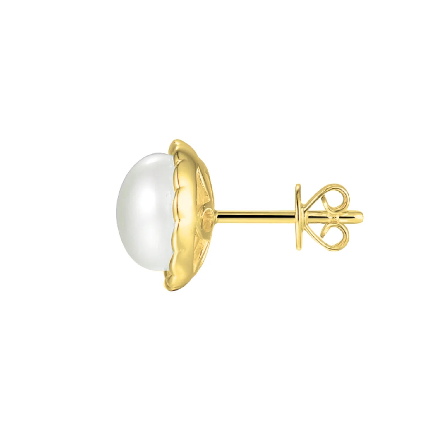 Amore Freshwater Pearl 9ct Yellow Gold Stud Earrings - Image 2