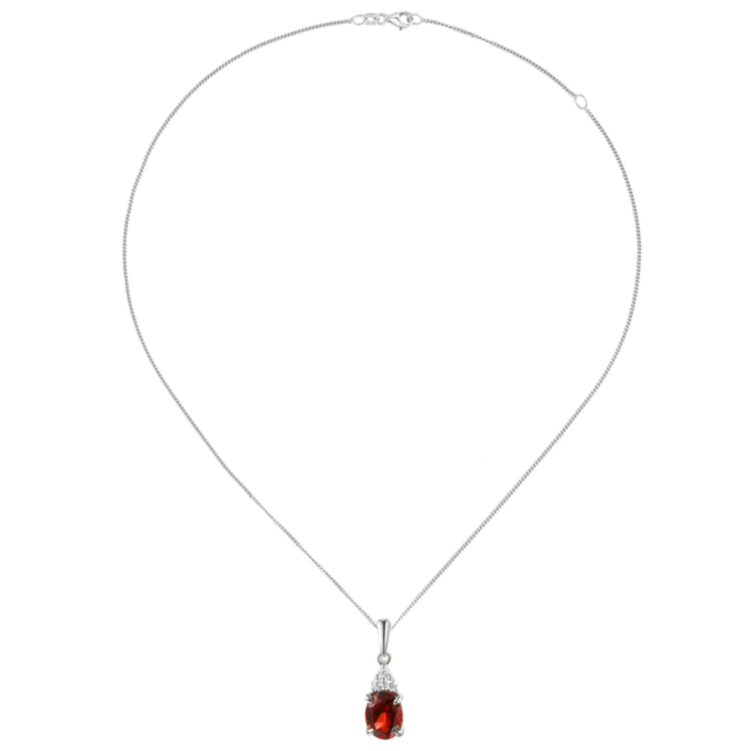 Amore Garnet and CZ Silver Necklace - Image 2