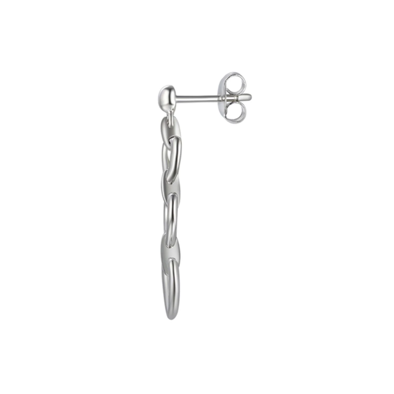 Amore Graduated Heart Silver Drop Earrings - Image 2