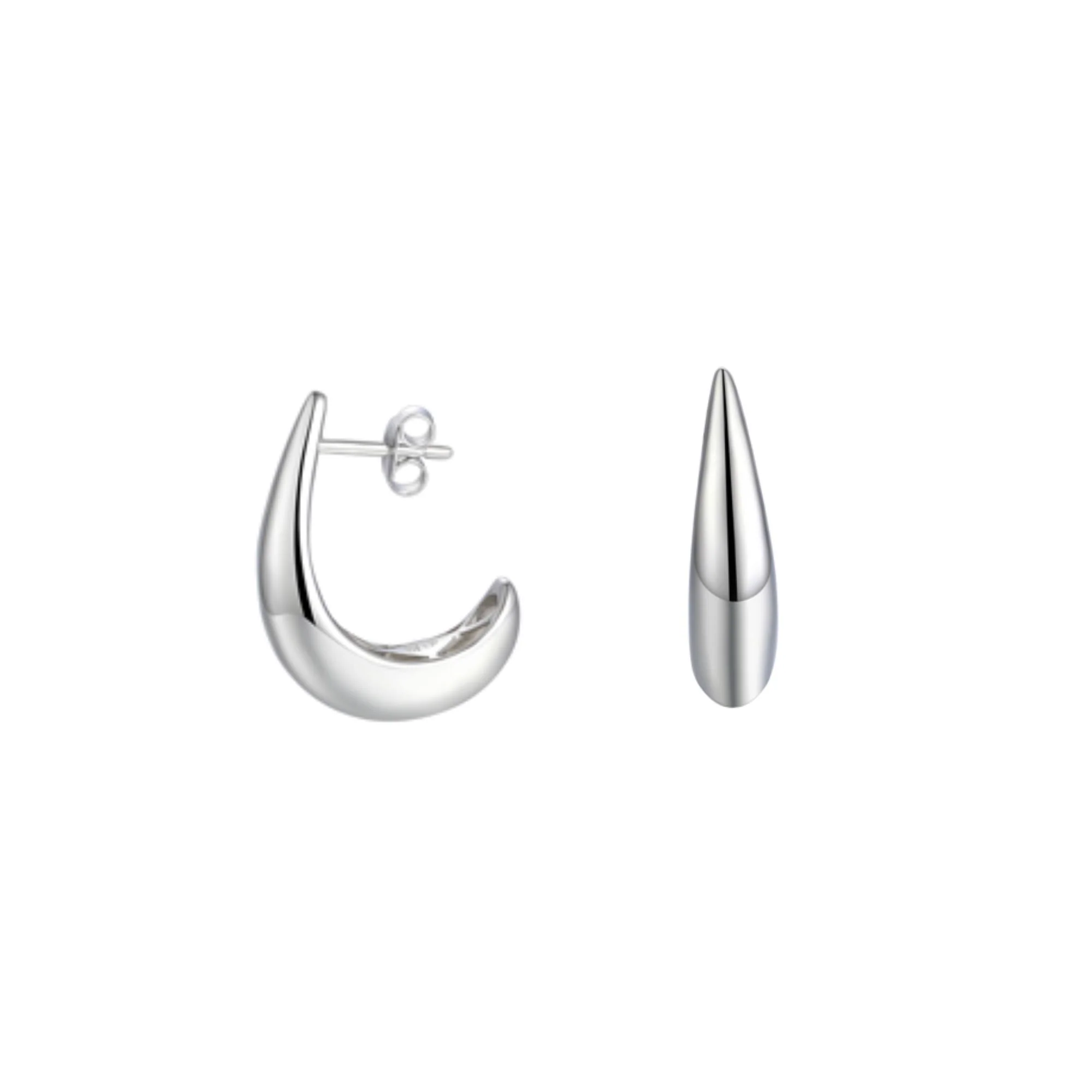 Amore Hoopla Sterling Silver Half Hoop Earrings - Image 2