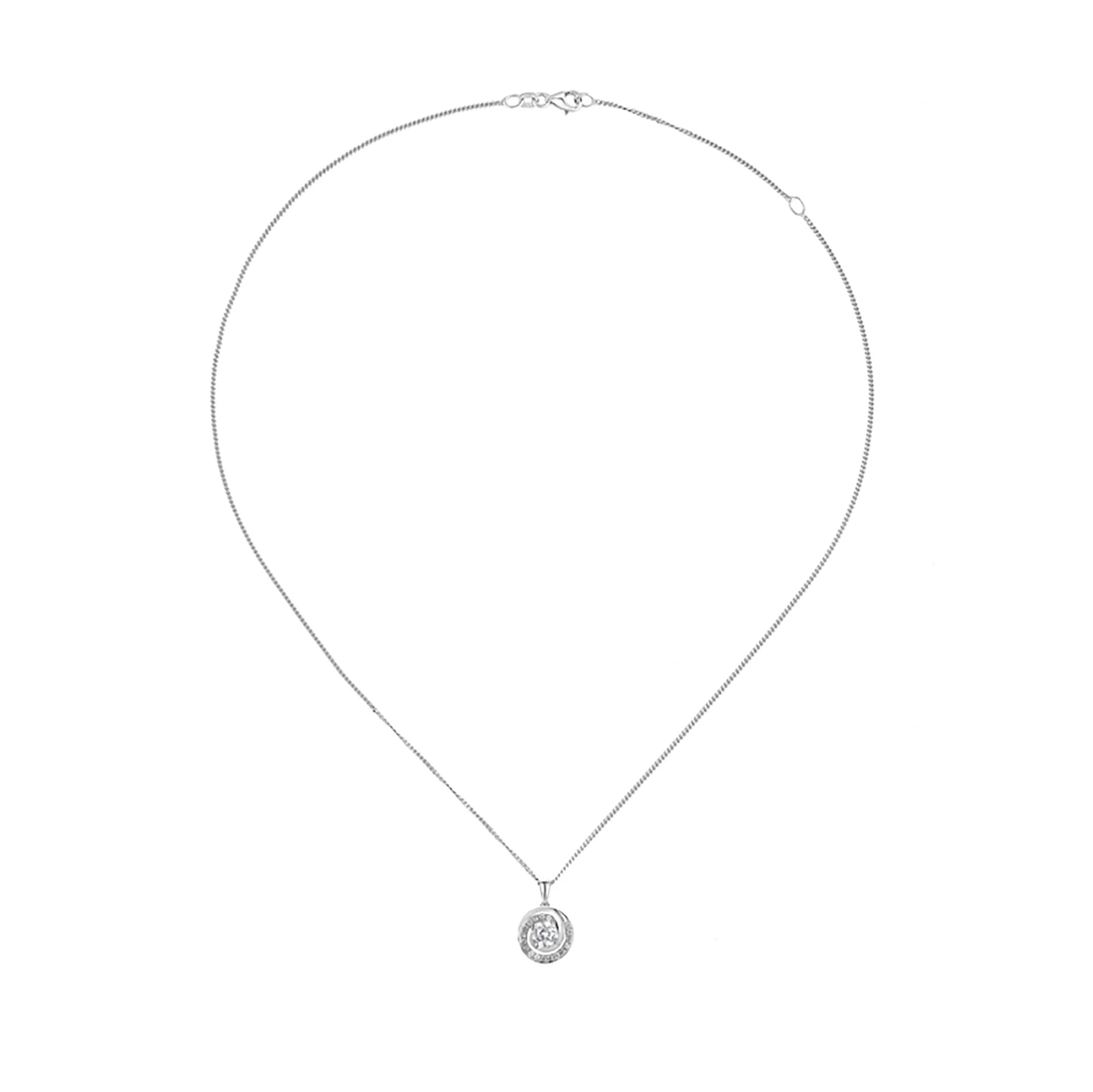 Amore Luna Cubic Zirconia Silver Necklace - Image 2
