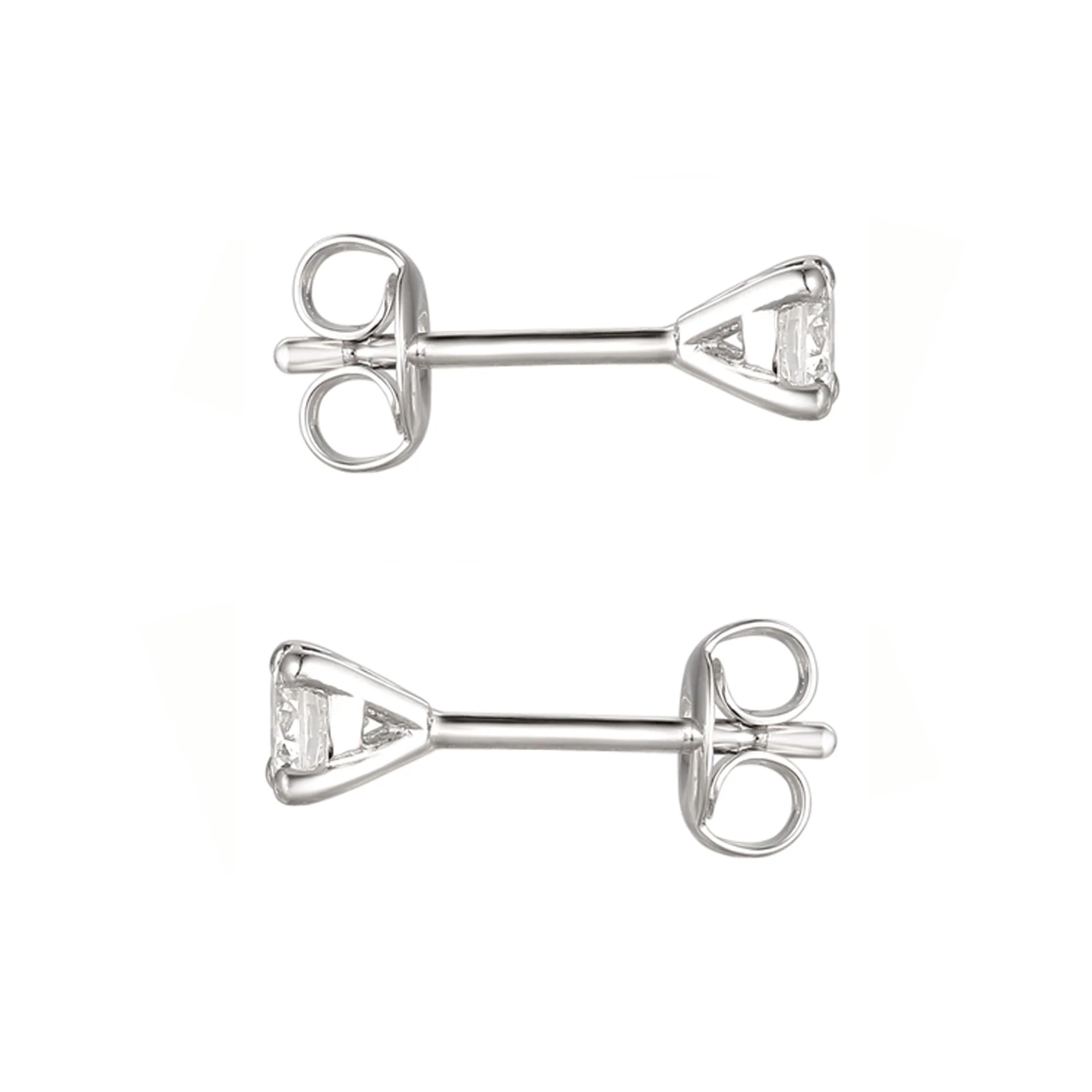 Amore Silver April Birthstone Cubic Zirconia Purity Stud Earrings - Image 2