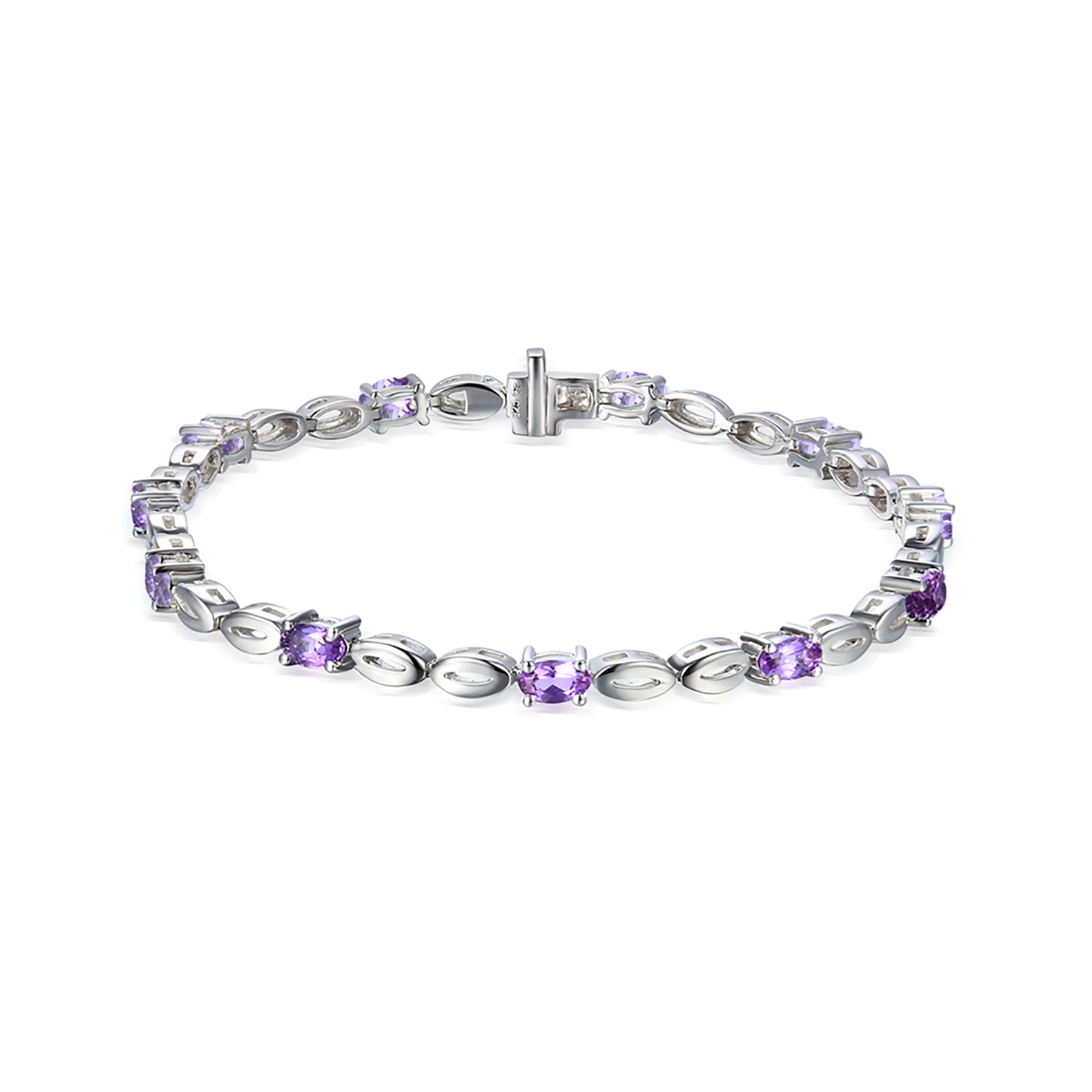 Amore Snazzy Amethyst Silver Bracelet