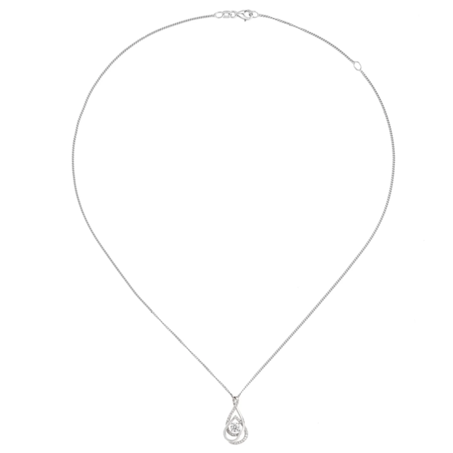 Amore Sofisticato CZ Silver Pendant - Image 2