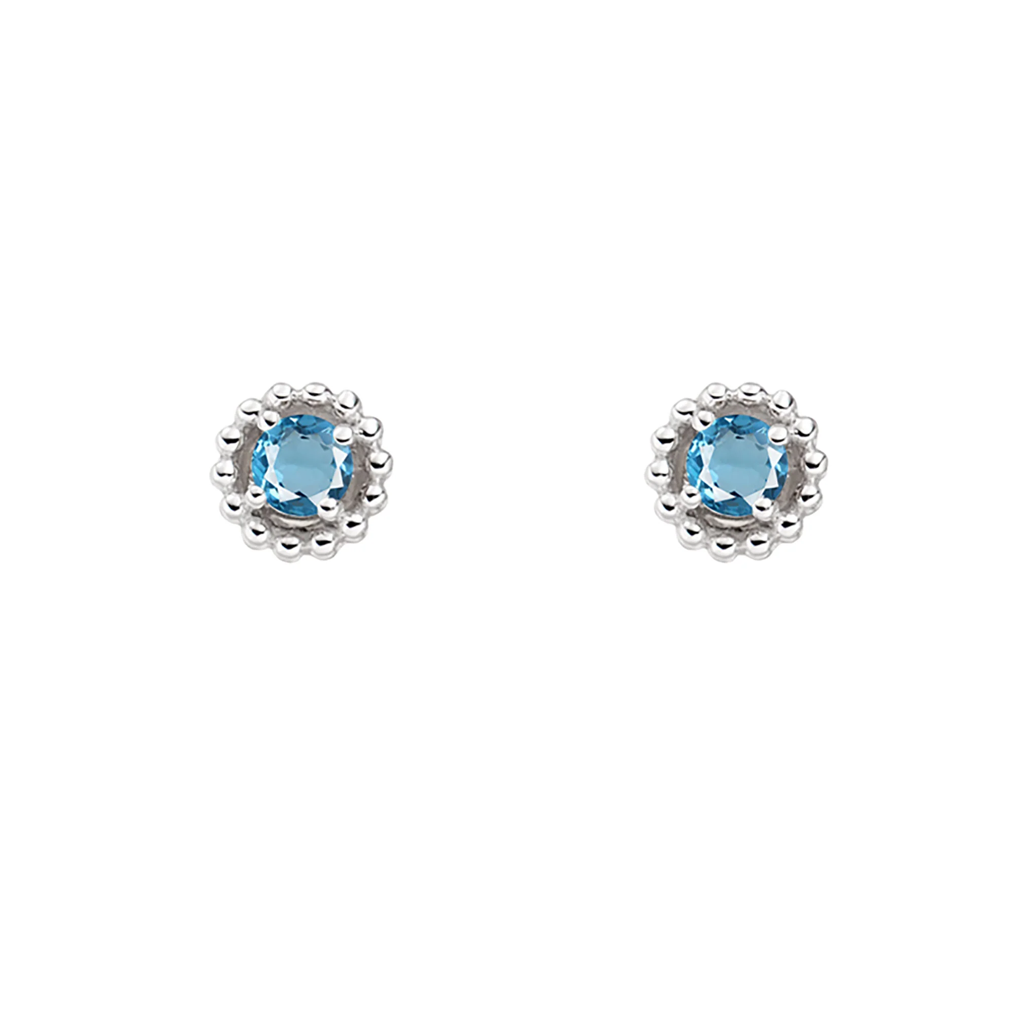 Amore Vita Blue Topaz Stud Earrings