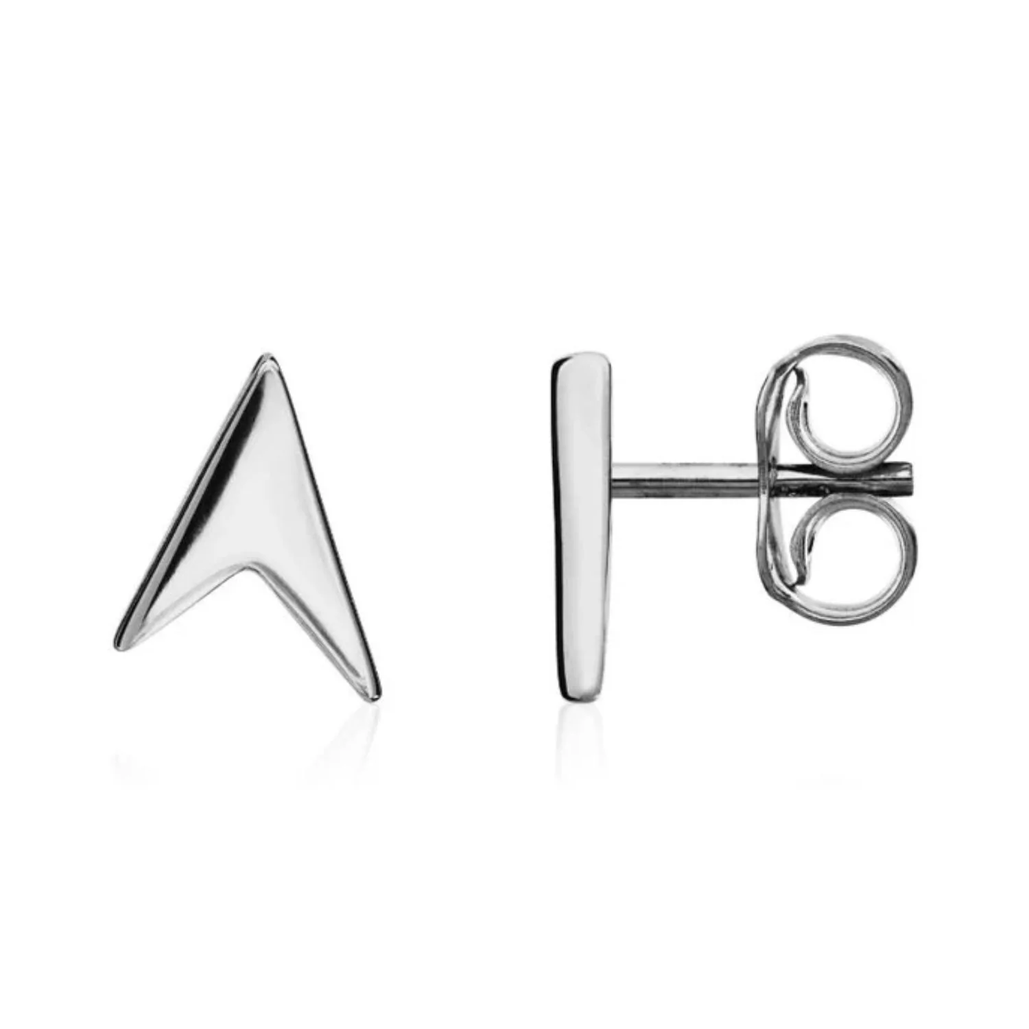 Arrow 9ct White Gold Stud Earrings - Image 2