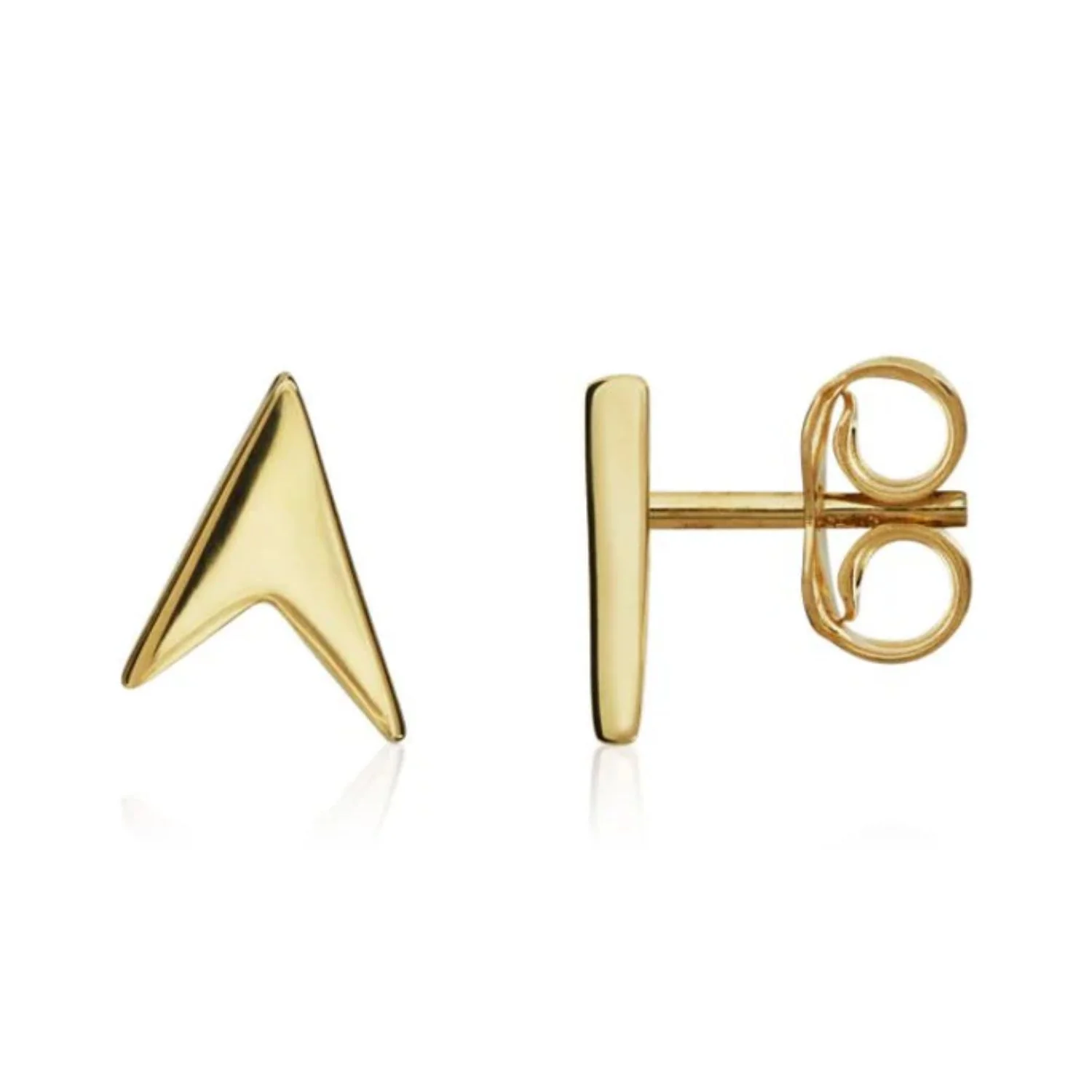 Arrow Shape 9ct Yellow Gold Stud Earrings - Image 2