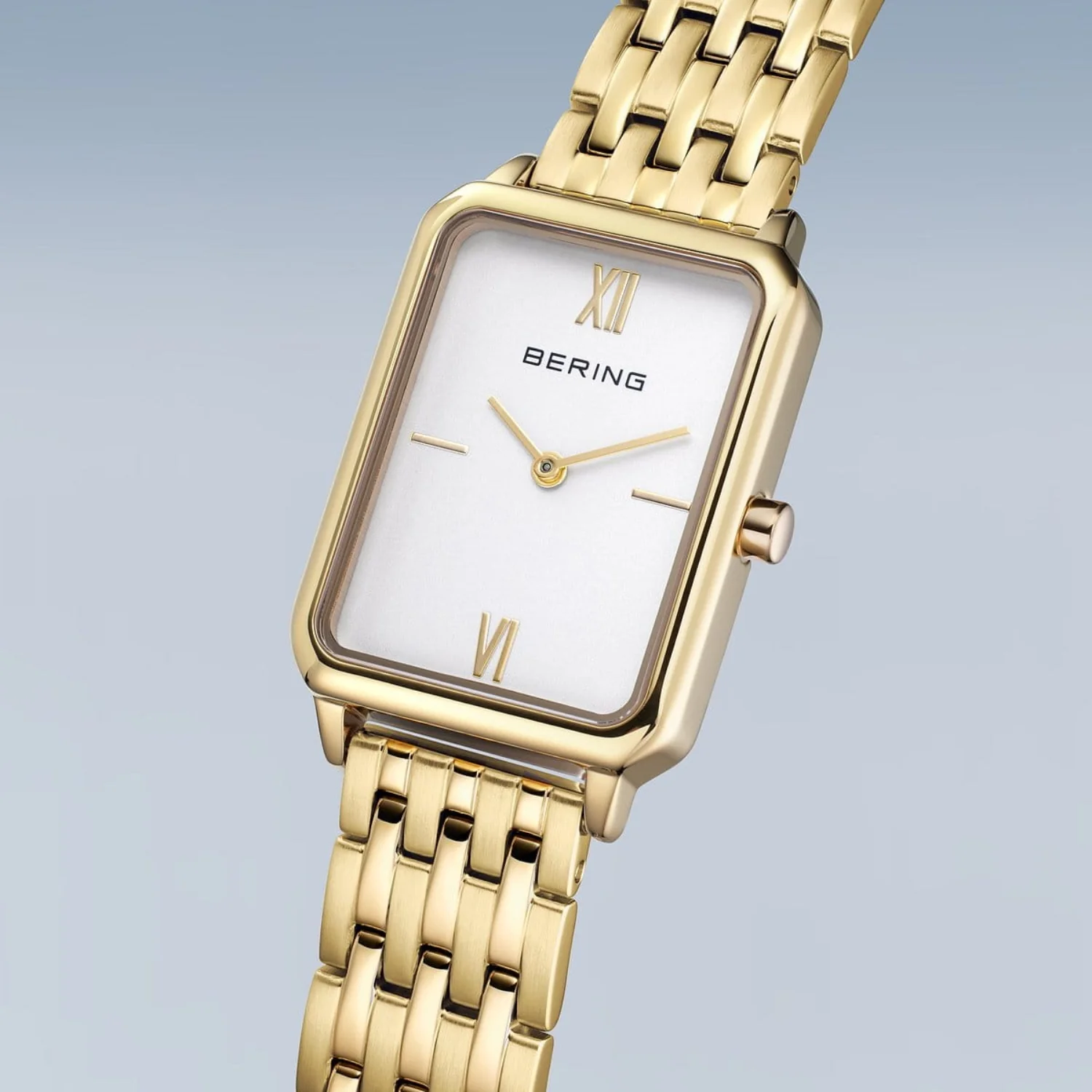 Bering Rectangular Yellow PVD Quartz Watch 17423-734 - Image 2