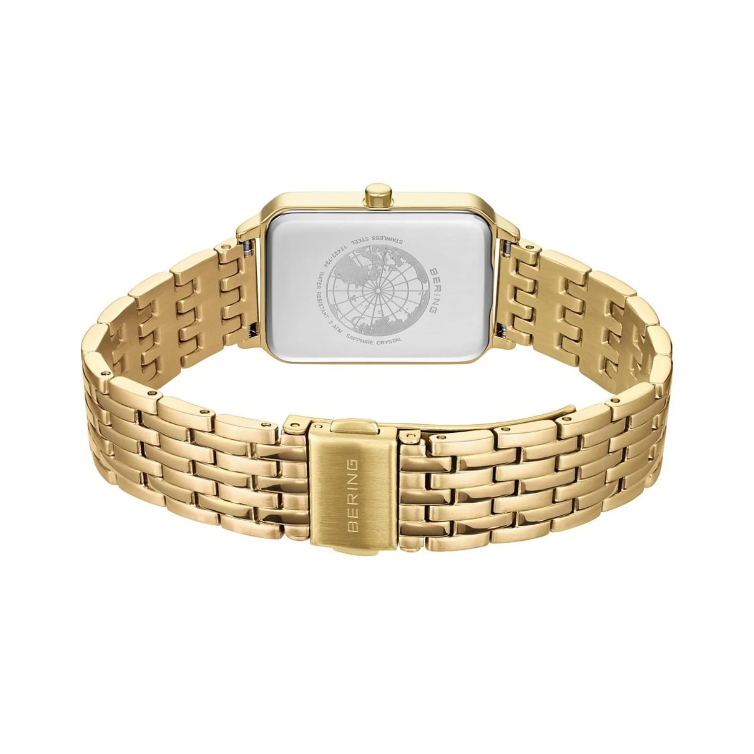 Bering Rectangular Yellow PVD Quartz Watch 17423-734 - Image 5