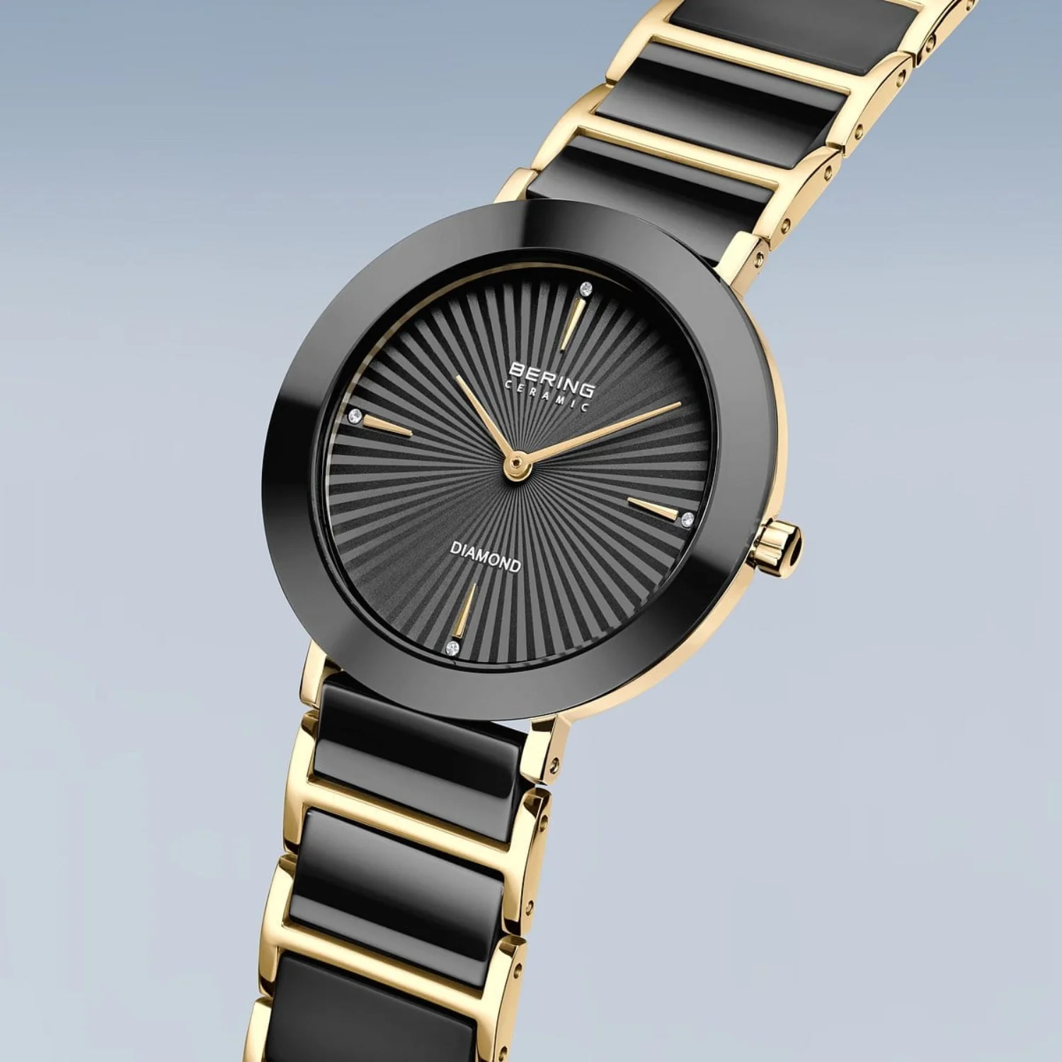 Bering Black Ceramic Gold Plated Quartz Watch 11435-732 - Image 2