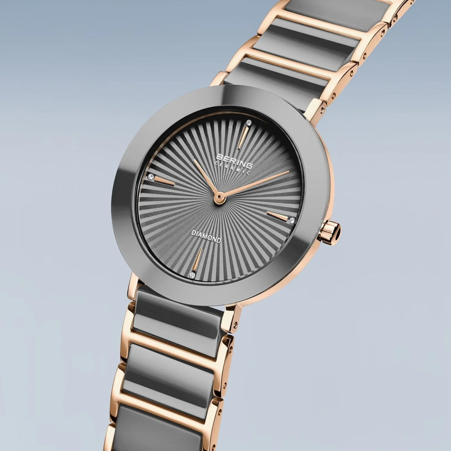 Bering Ceramic Rose Gold Plated Quartz Watch 11435-768 - Image 2