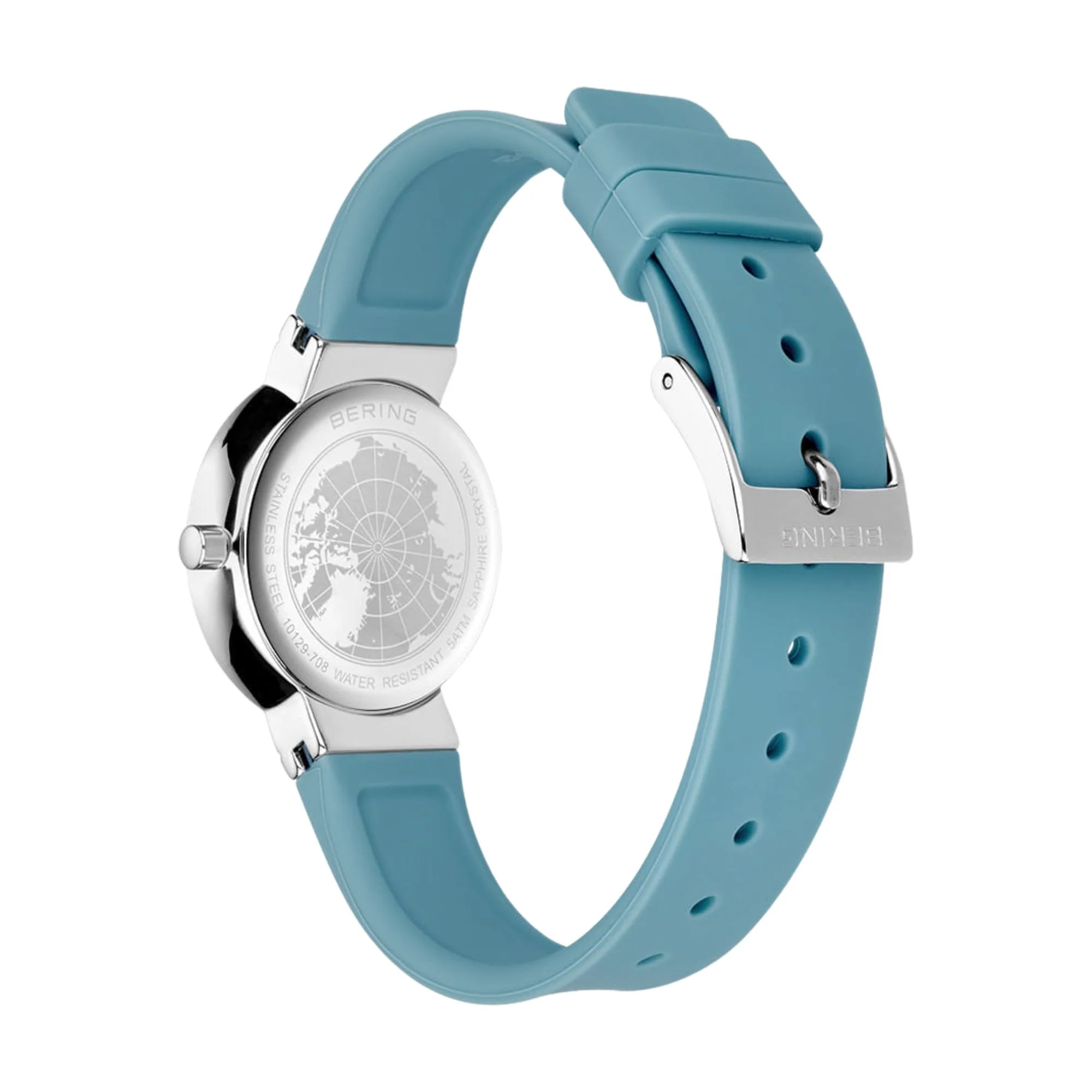 Bering Classic Polished Silver Blue Quartz Watch 10129-708 - Image 3