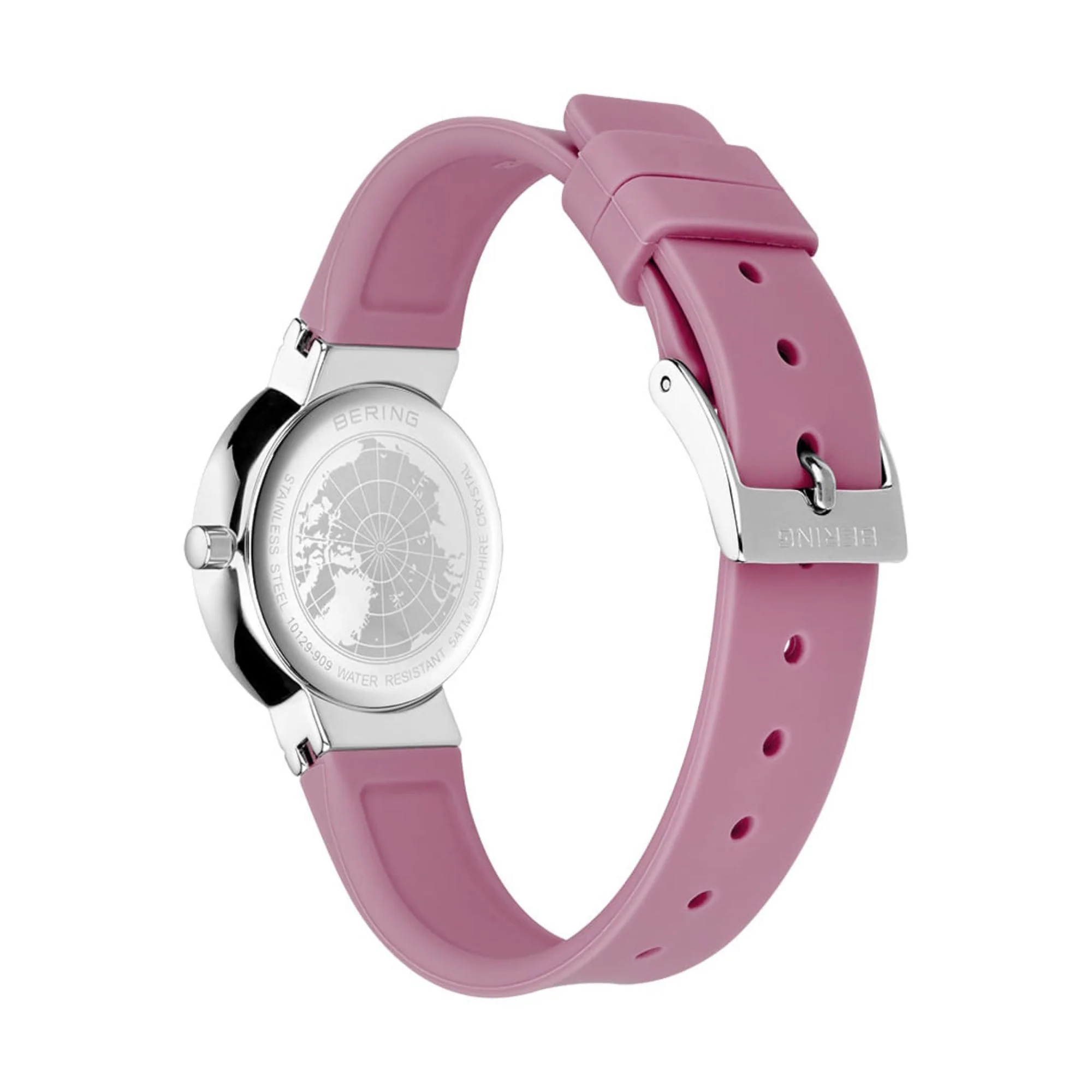 Bering Classic Polished Silver Pink Quartz Watch 10129-909 - Image 3