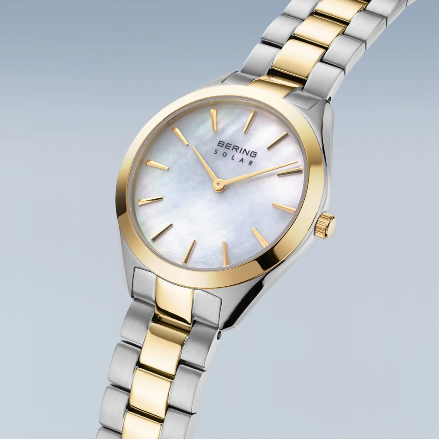 Bering Slim Mother Of Pearl Yellow PVD Solar Watch 17331-710 - Image 2