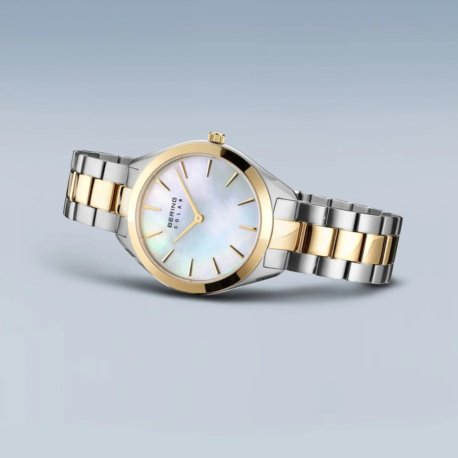 Bering Slim Mother Of Pearl Yellow PVD Solar Watch 17331-710 - Image 3