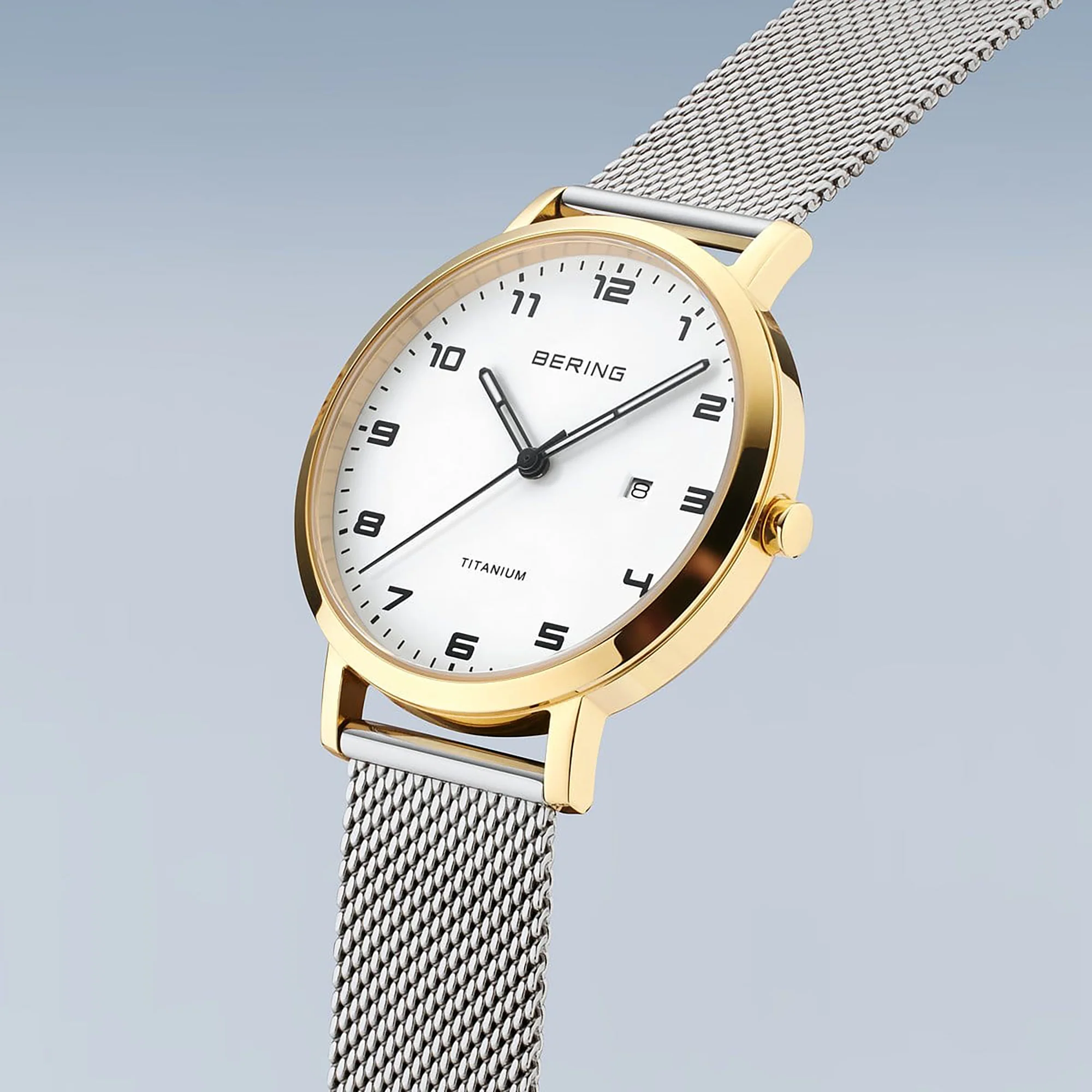 Bering Titanium Polished/Brushed Gold Quartz Watch 18634-010 - Image 2