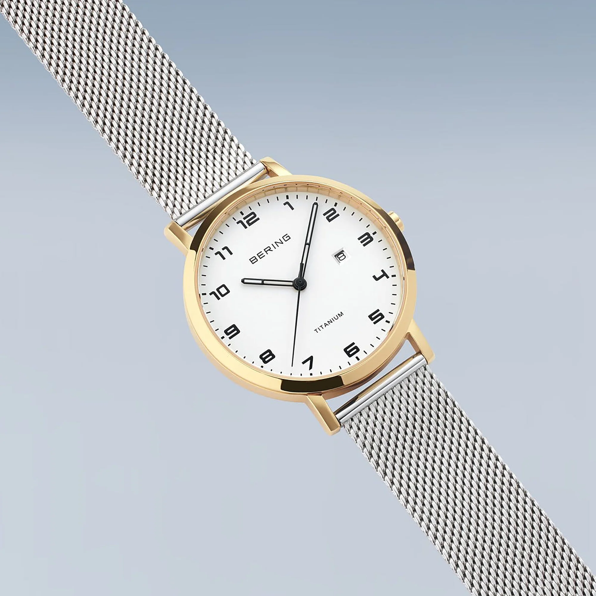 Bering Titanium Polished/Brushed Gold Quartz Watch 18634-010 - Image 4