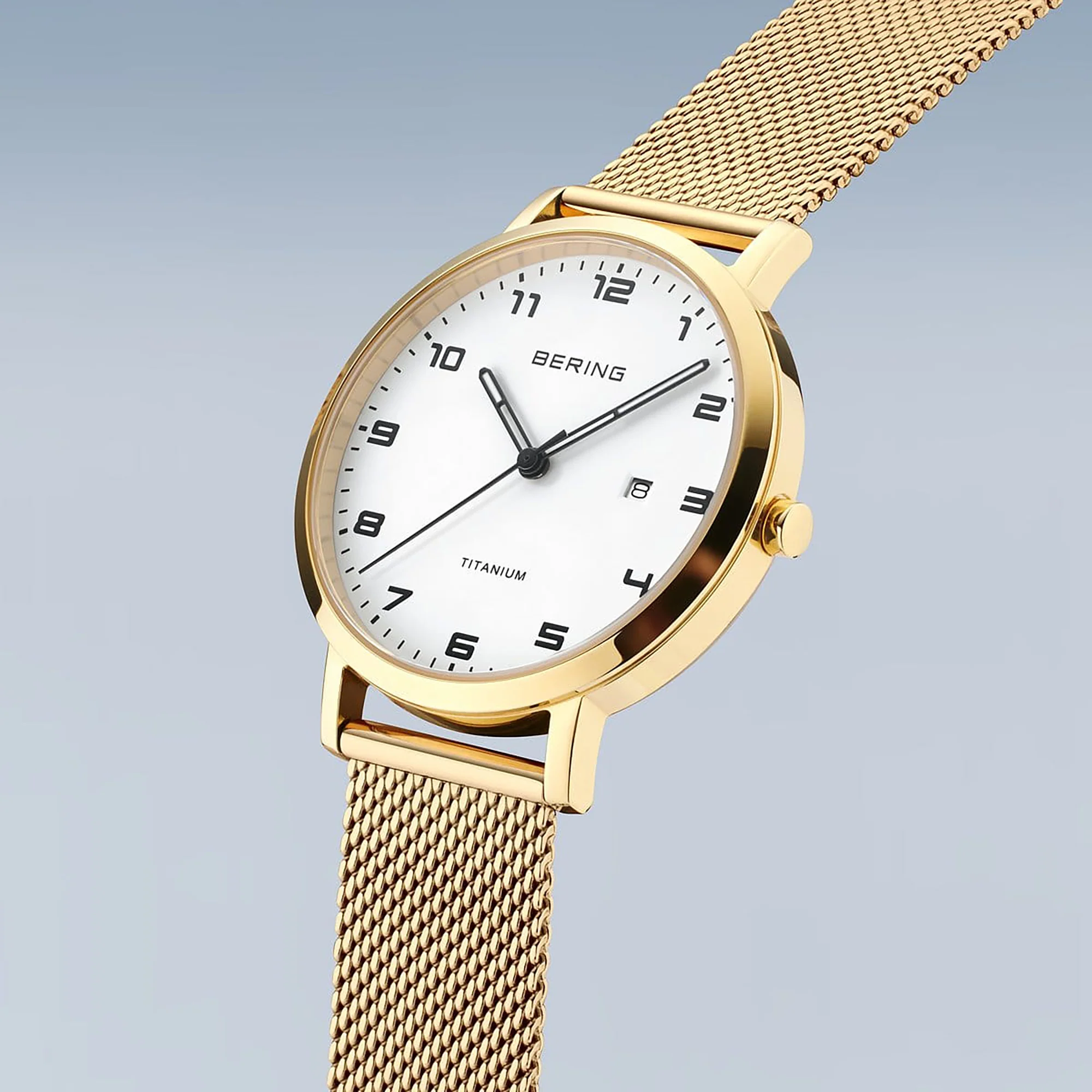 Bering Titanium Polished/Brushed Gold Quartz Watch 18634-334 - Image 2
