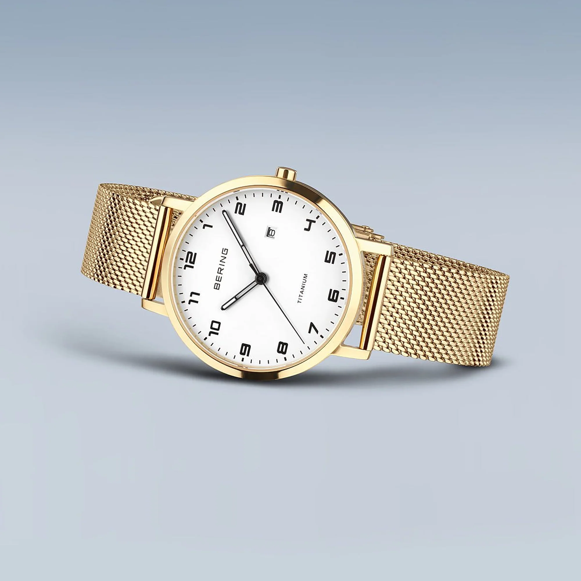 Bering Titanium Polished/Brushed Gold Quartz Watch 18634-334 - Image 3