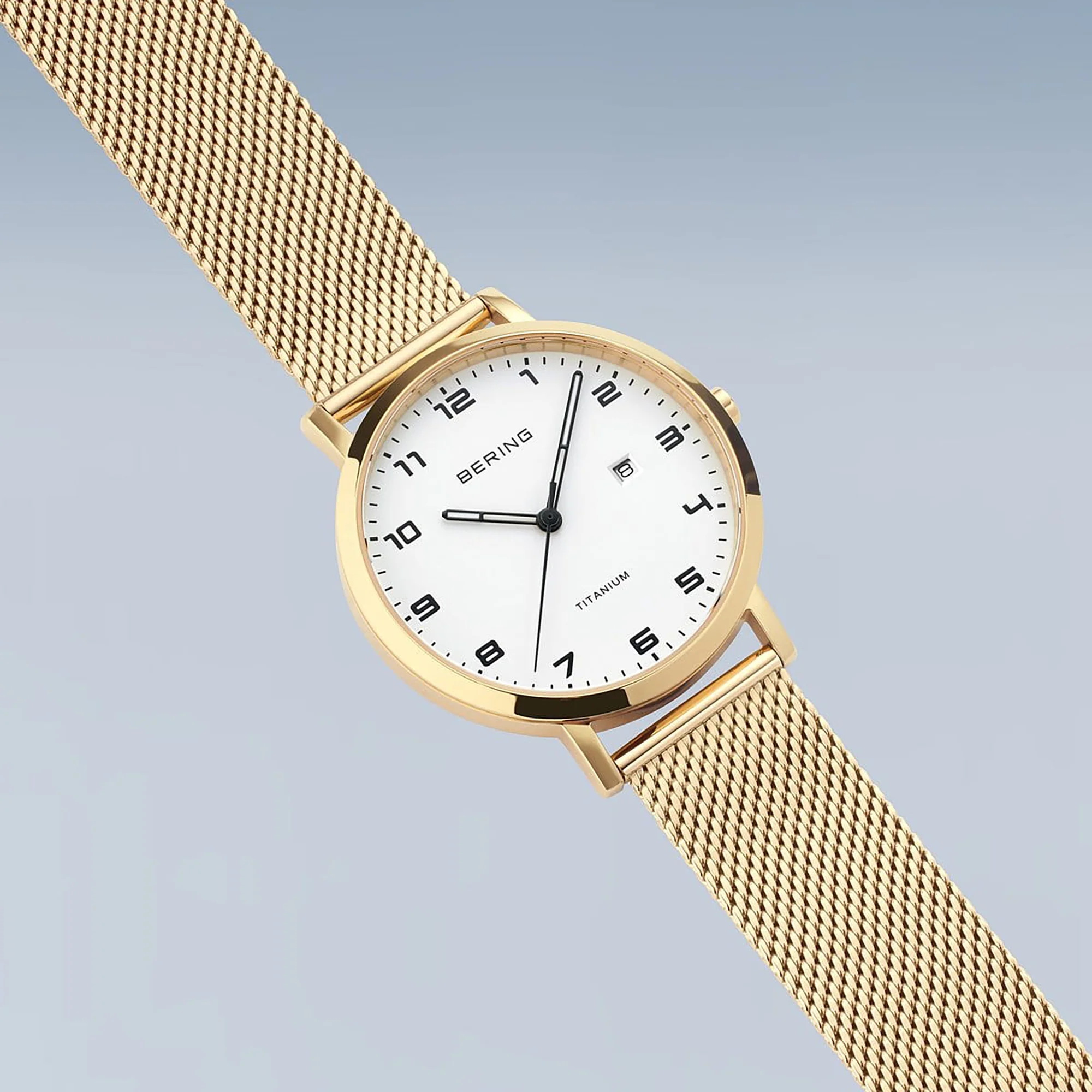Bering Titanium Polished/Brushed Gold Quartz Watch 18634-334 - Image 4