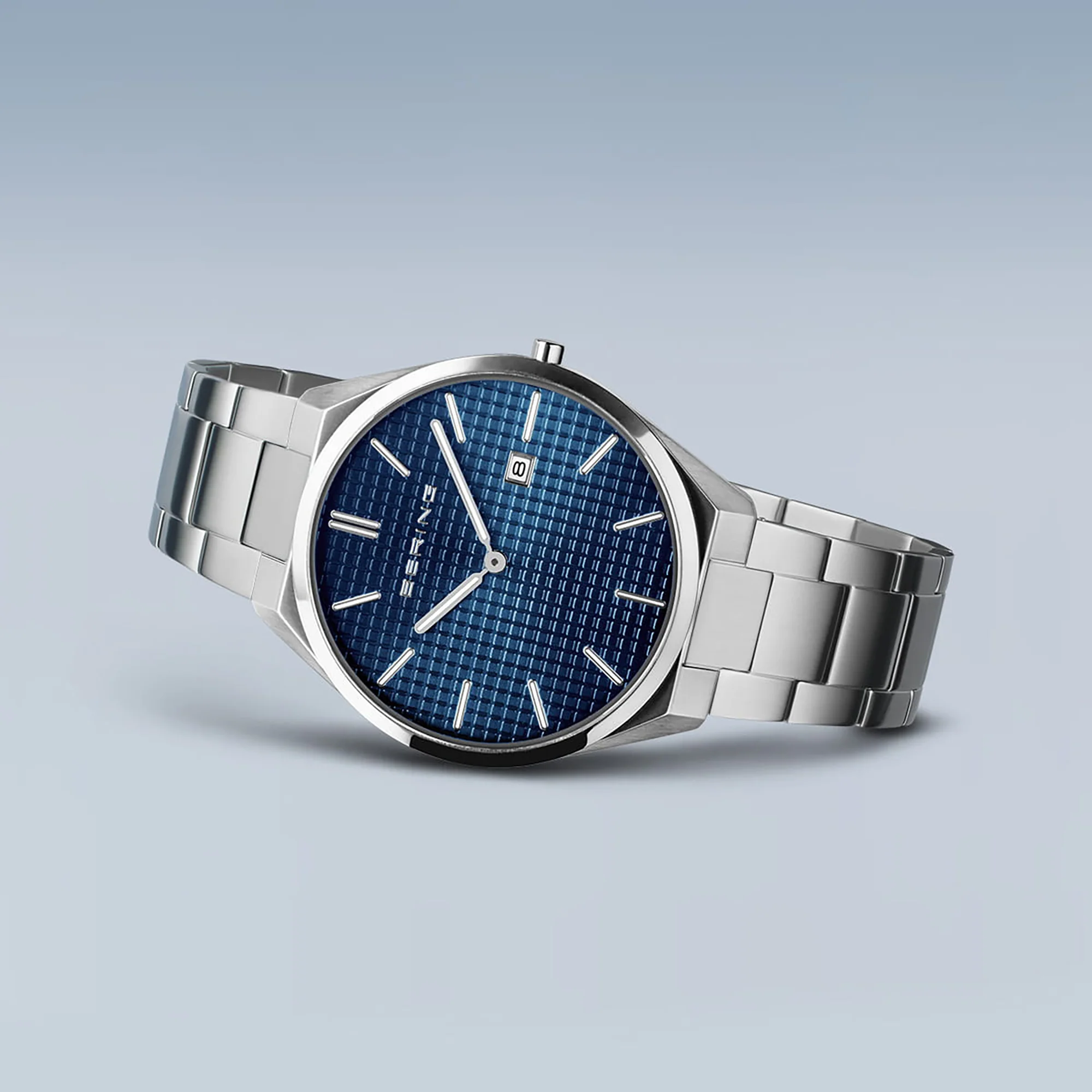 Bering Ultra Slim Polished/Brushed Silver Quartz Watch 17240-707 - Image 3