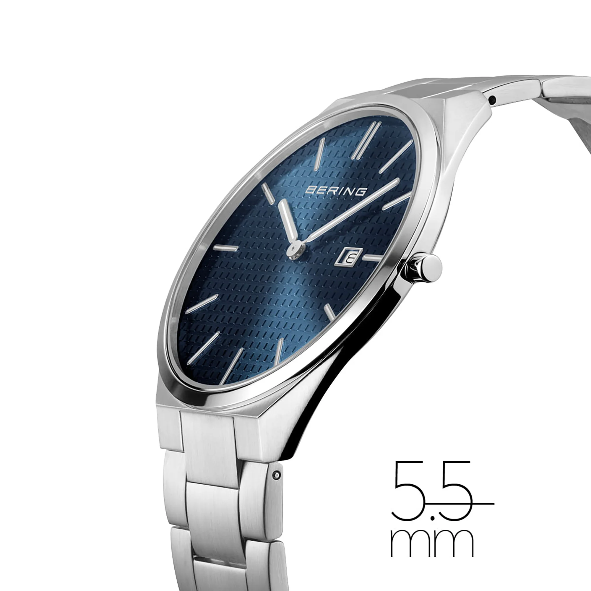 Bering Ultra Slim Polished/Brushed Silver Quartz Watch 17240-707 - Image 5