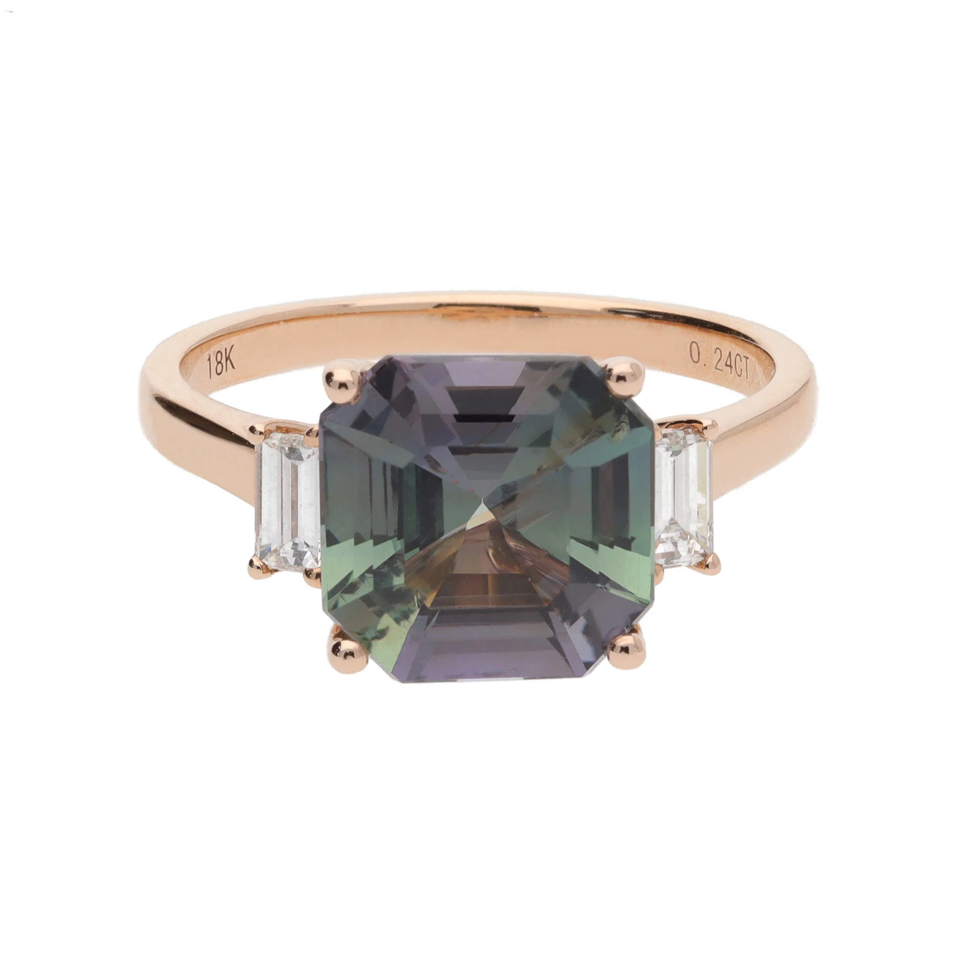 Bicolour Tanzanite and Diamond 18ct Rose Gold Ring - Image 2