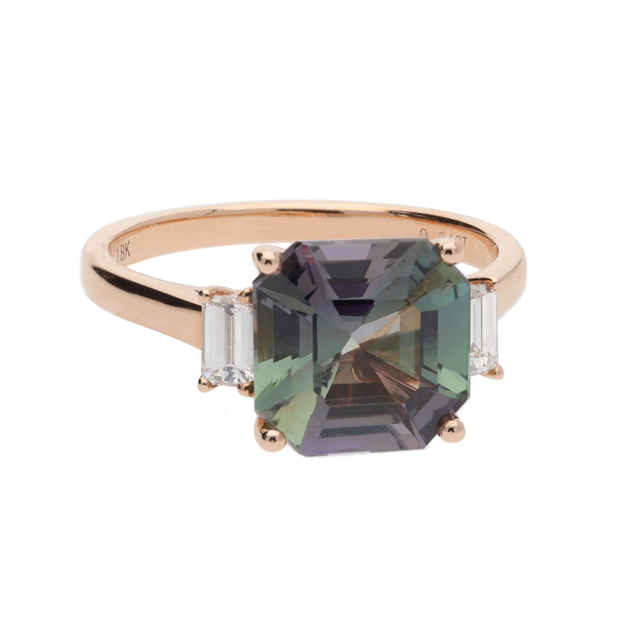 Bicolour Tanzanite and Diamond 18ct Rose Gold Ring - Image 3