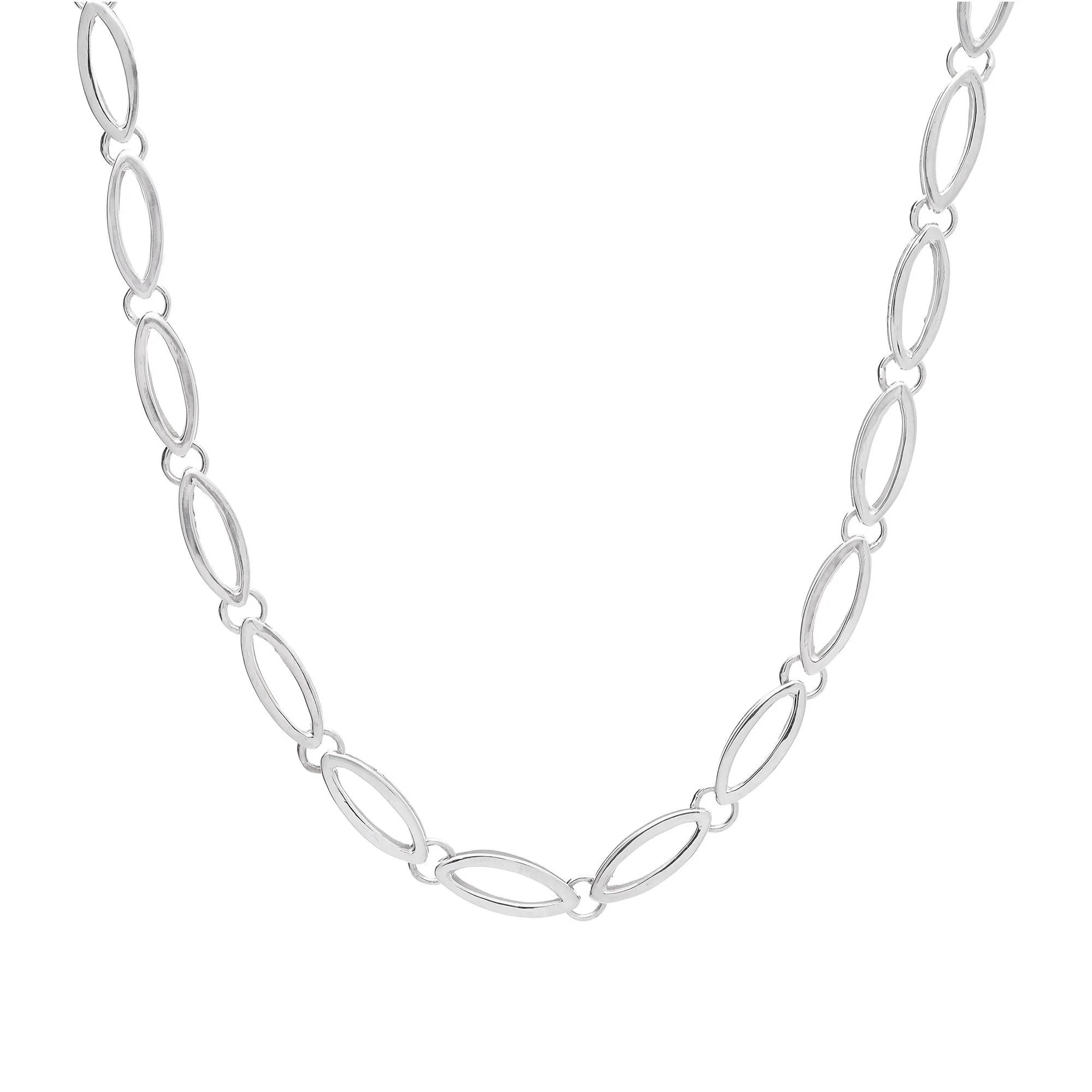 Boat Link 9ct White Gold Necklace
