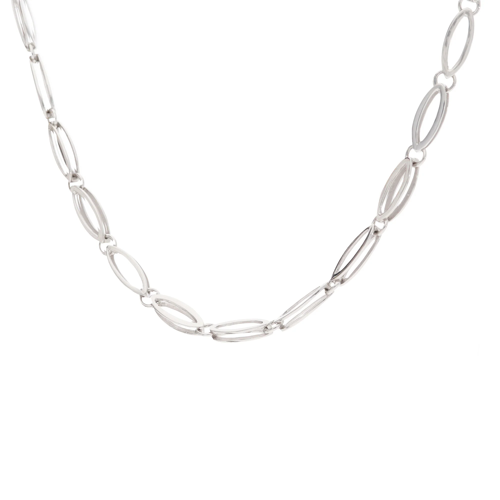 Boat Link 9ct White Gold Necklace - Image 2