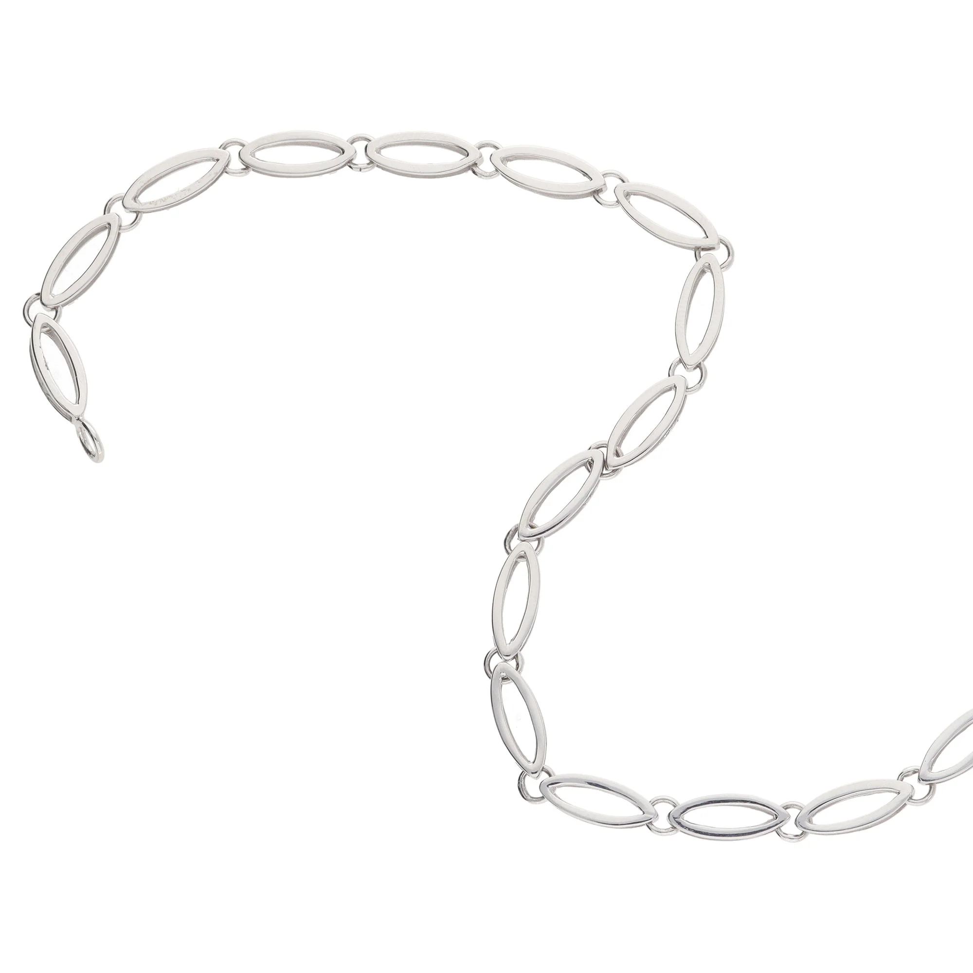 Boat Link 9ct White Gold Necklace - Image 3