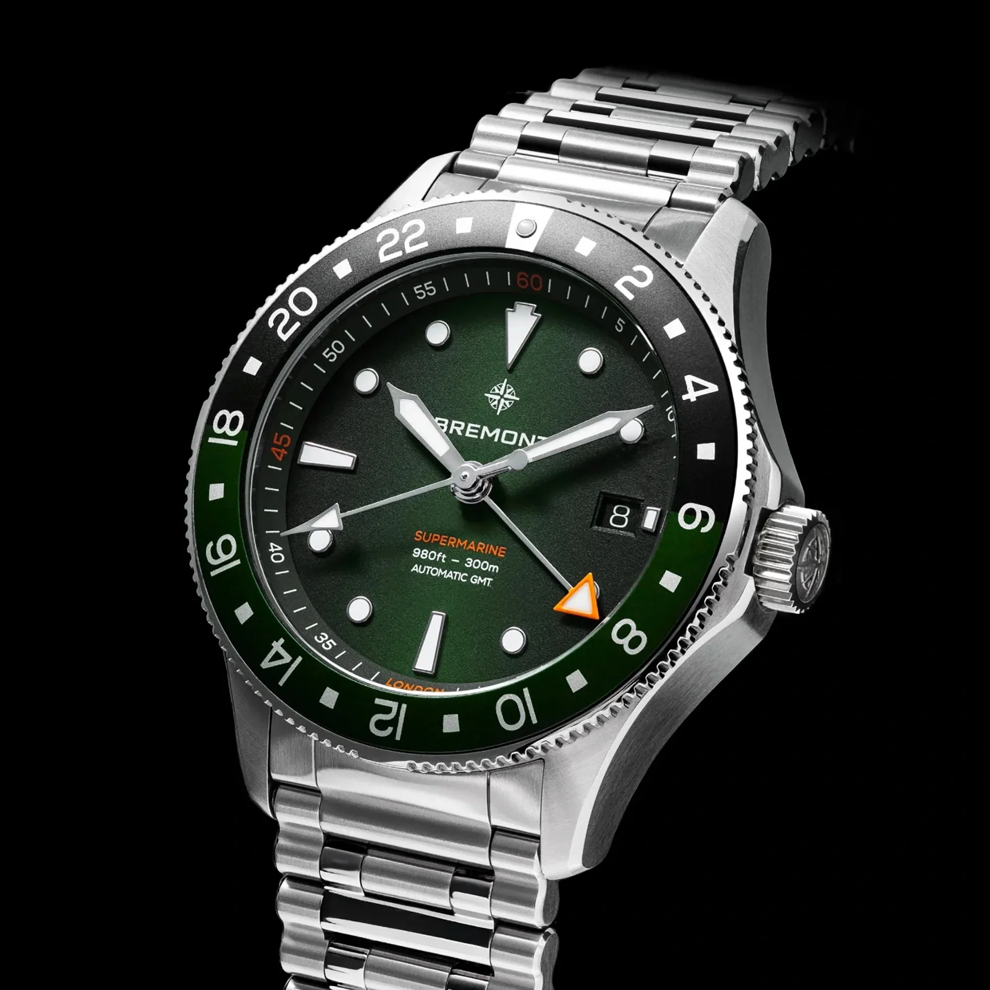 Bremont Supermarine 300m GMT Limited Edition 'Tundra' Green 40mm Automatic Watch SM40-GMT-SS-GNBK-B - Image 3