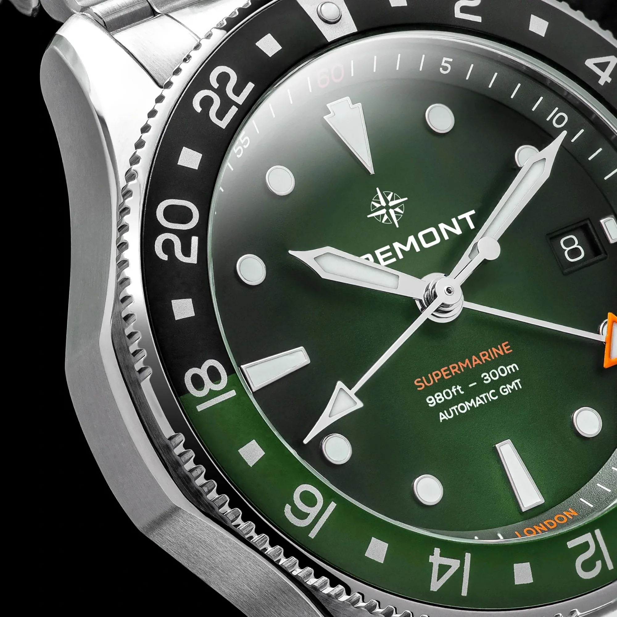 Bremont Supermarine 300m GMT Limited Edition 'Tundra' Green 40mm Automatic Watch SM40-GMT-SS-GNBK-B - Image 6